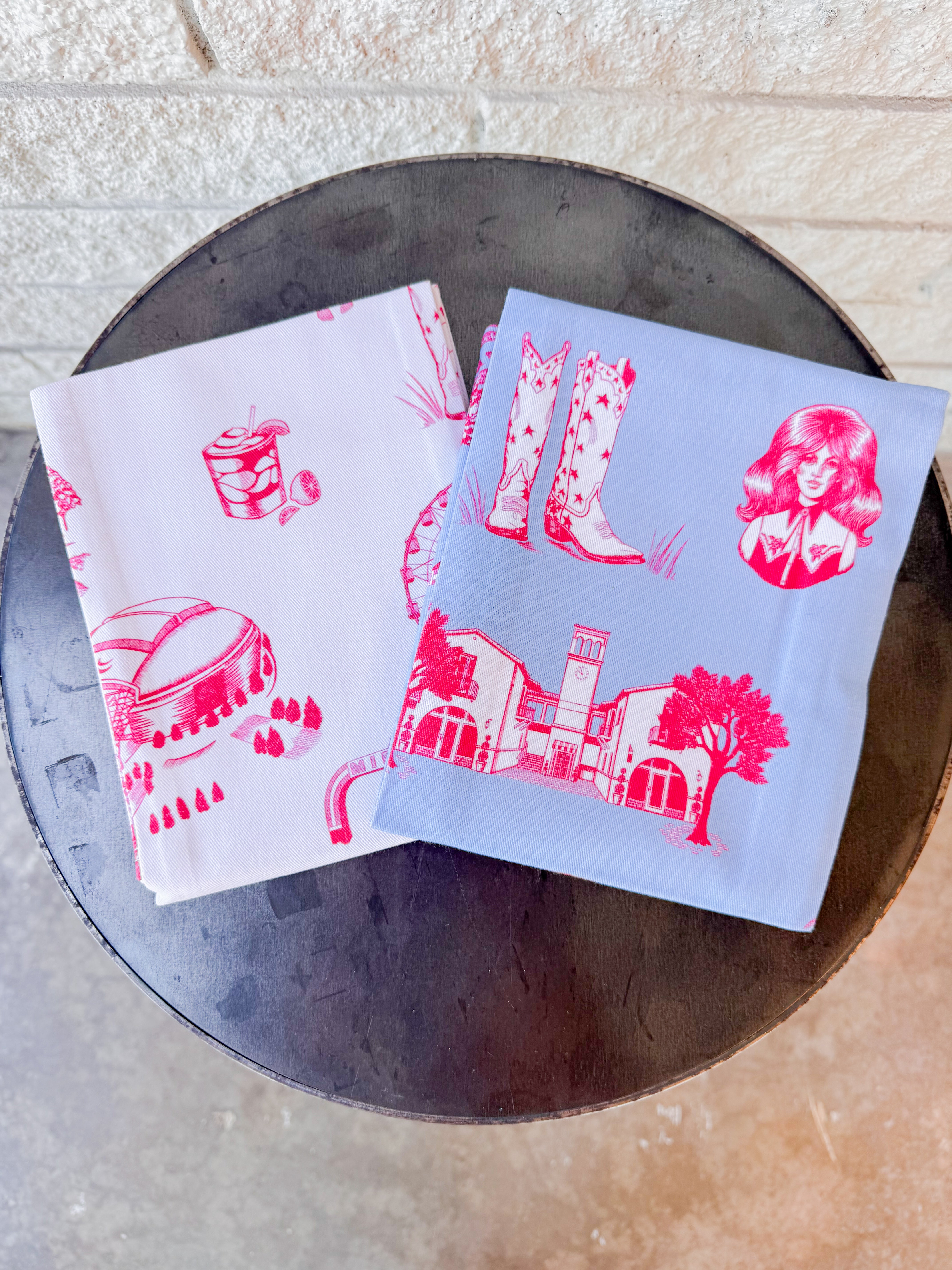 Dallas Toile Tea Towel Set