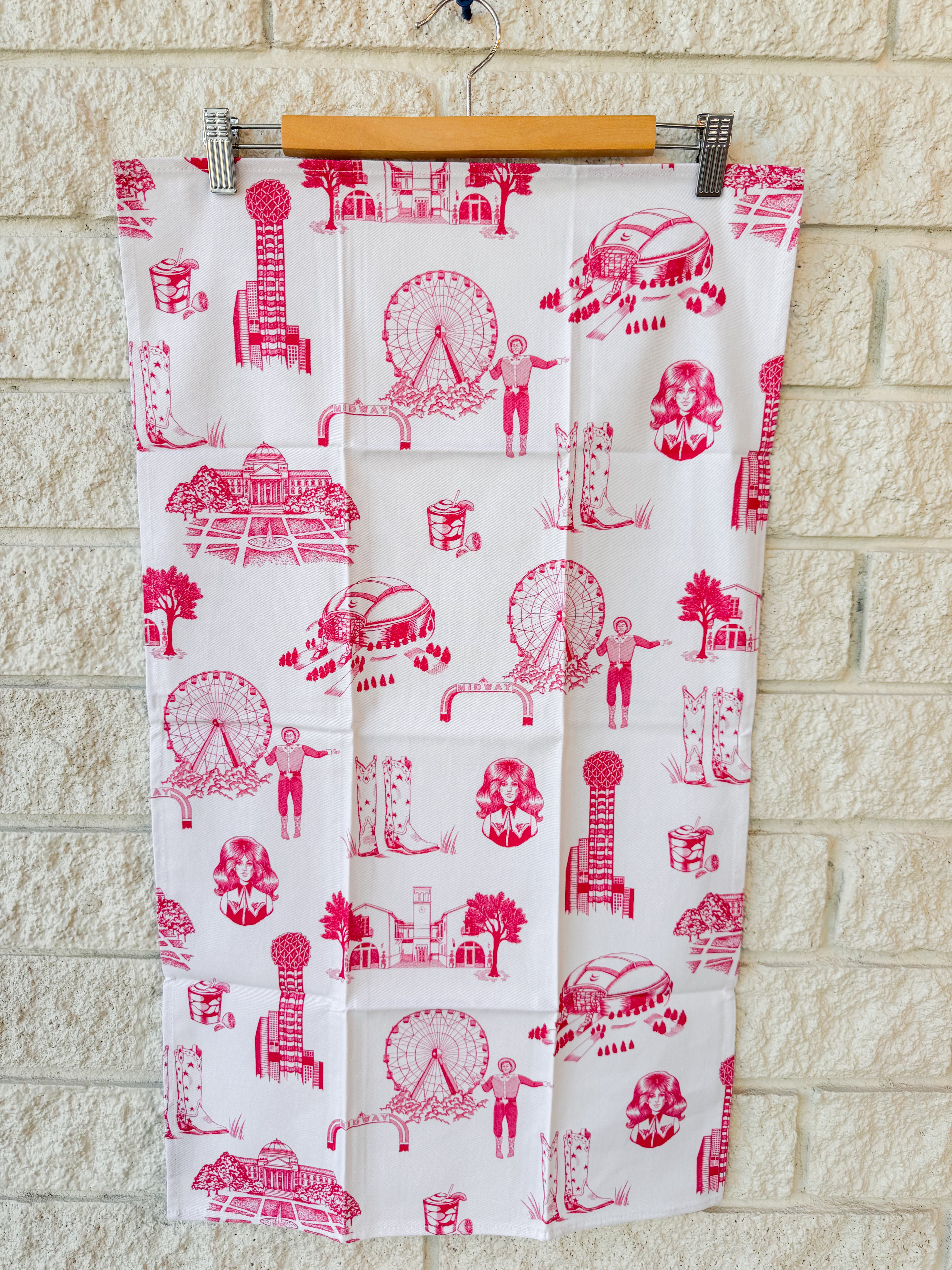 Dallas Toile Tea Towel Set