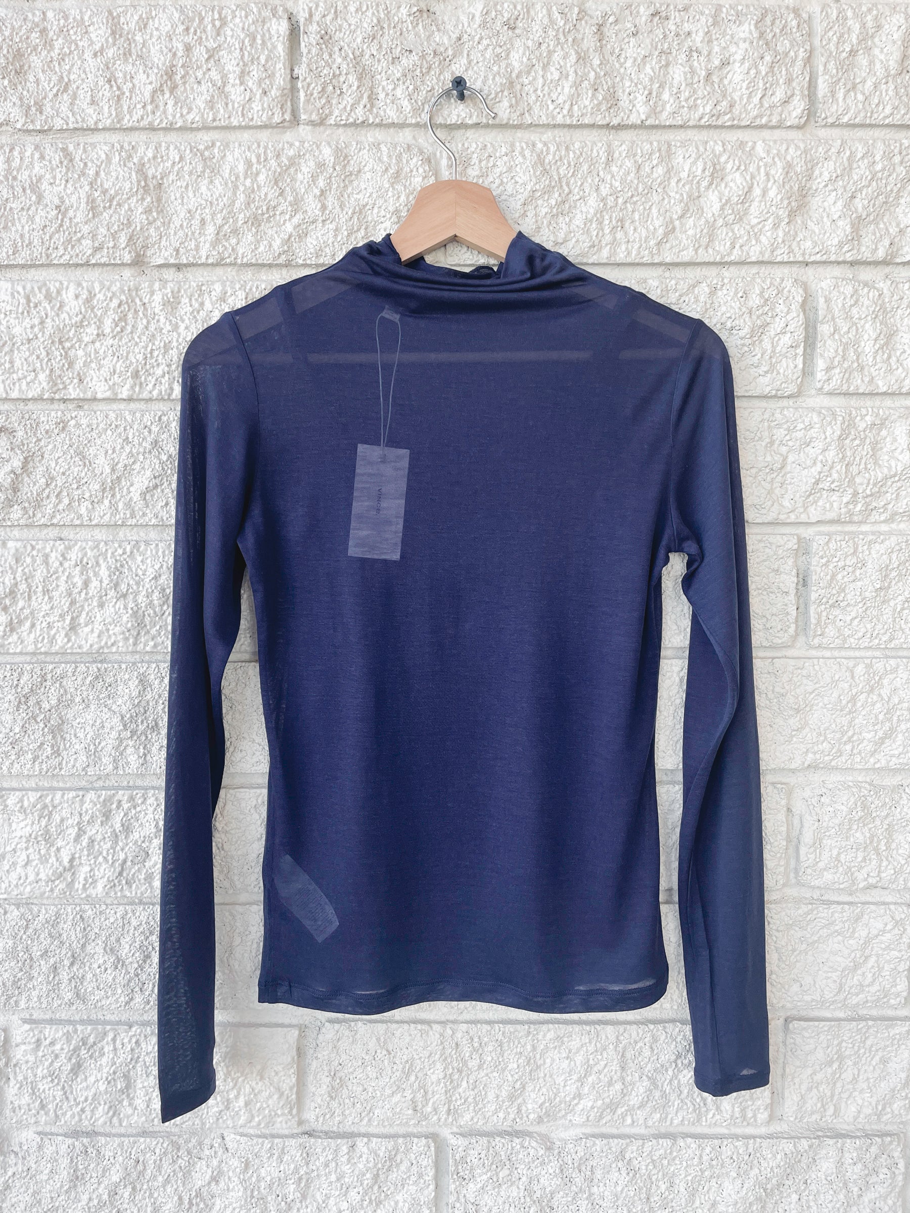 Sheer Long Sleeve Turtle Neck