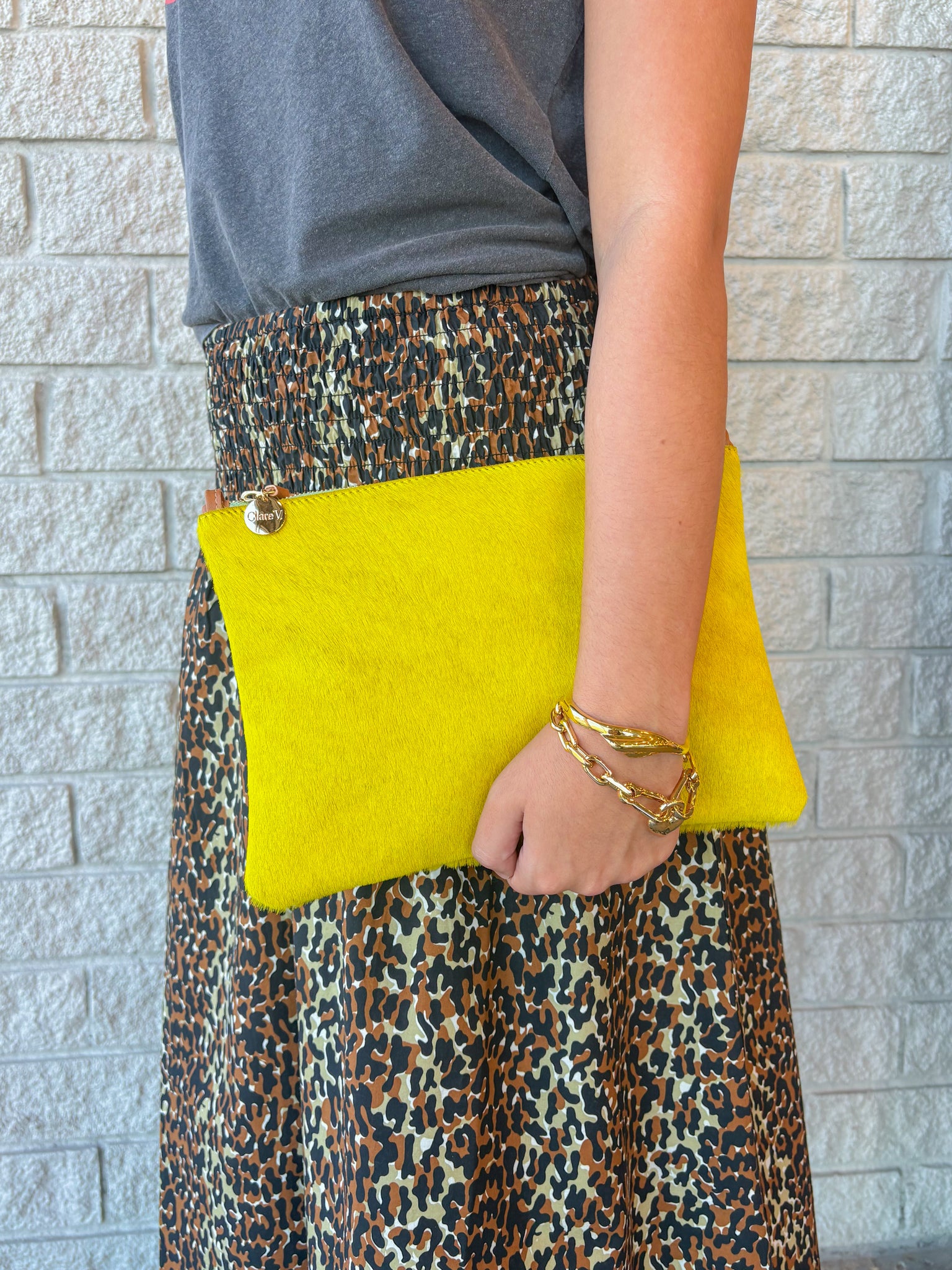 Flat Clutch w/ Tabs - Hair On