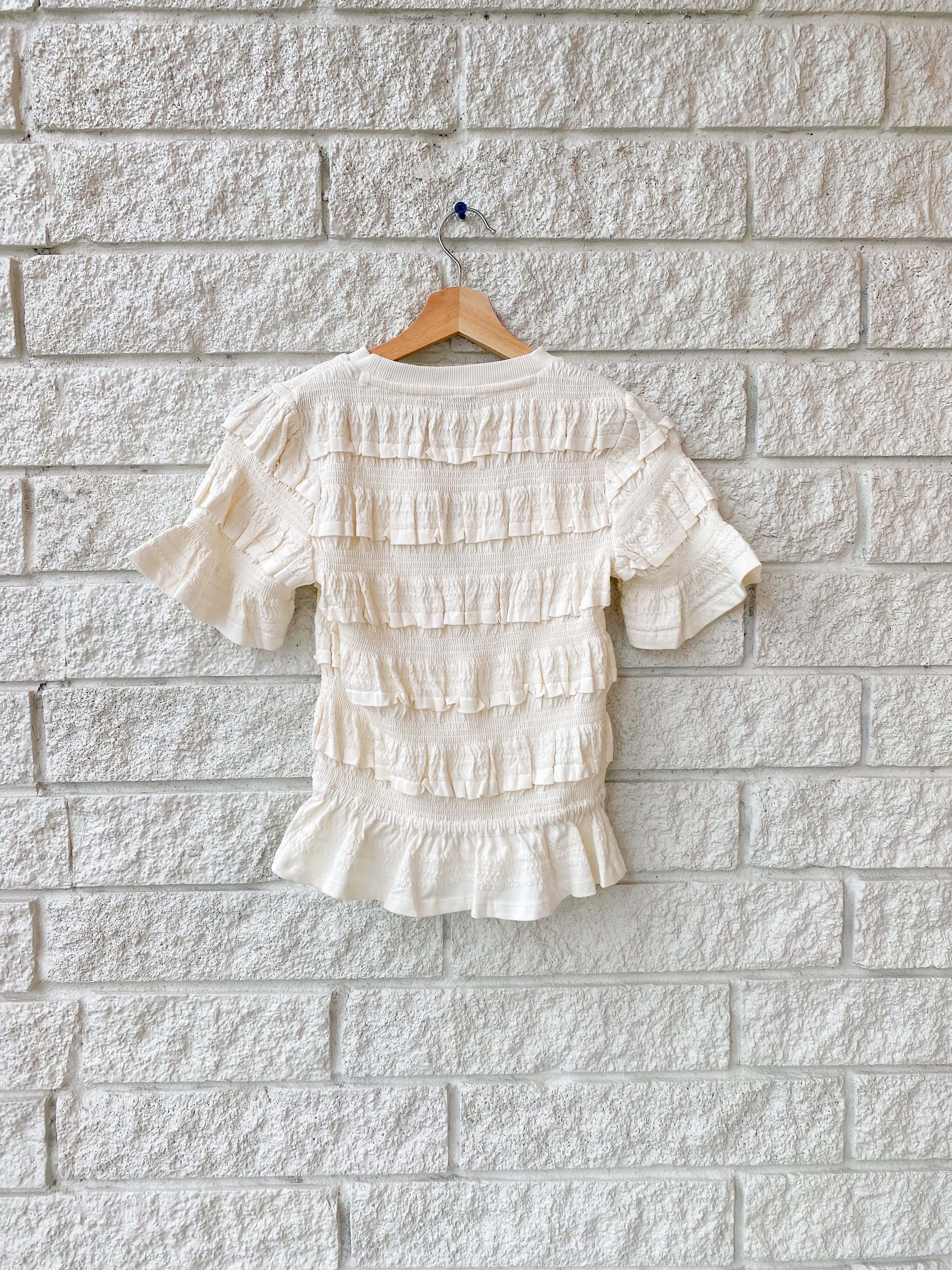 Mable Cambric S/SLV Smocked Top