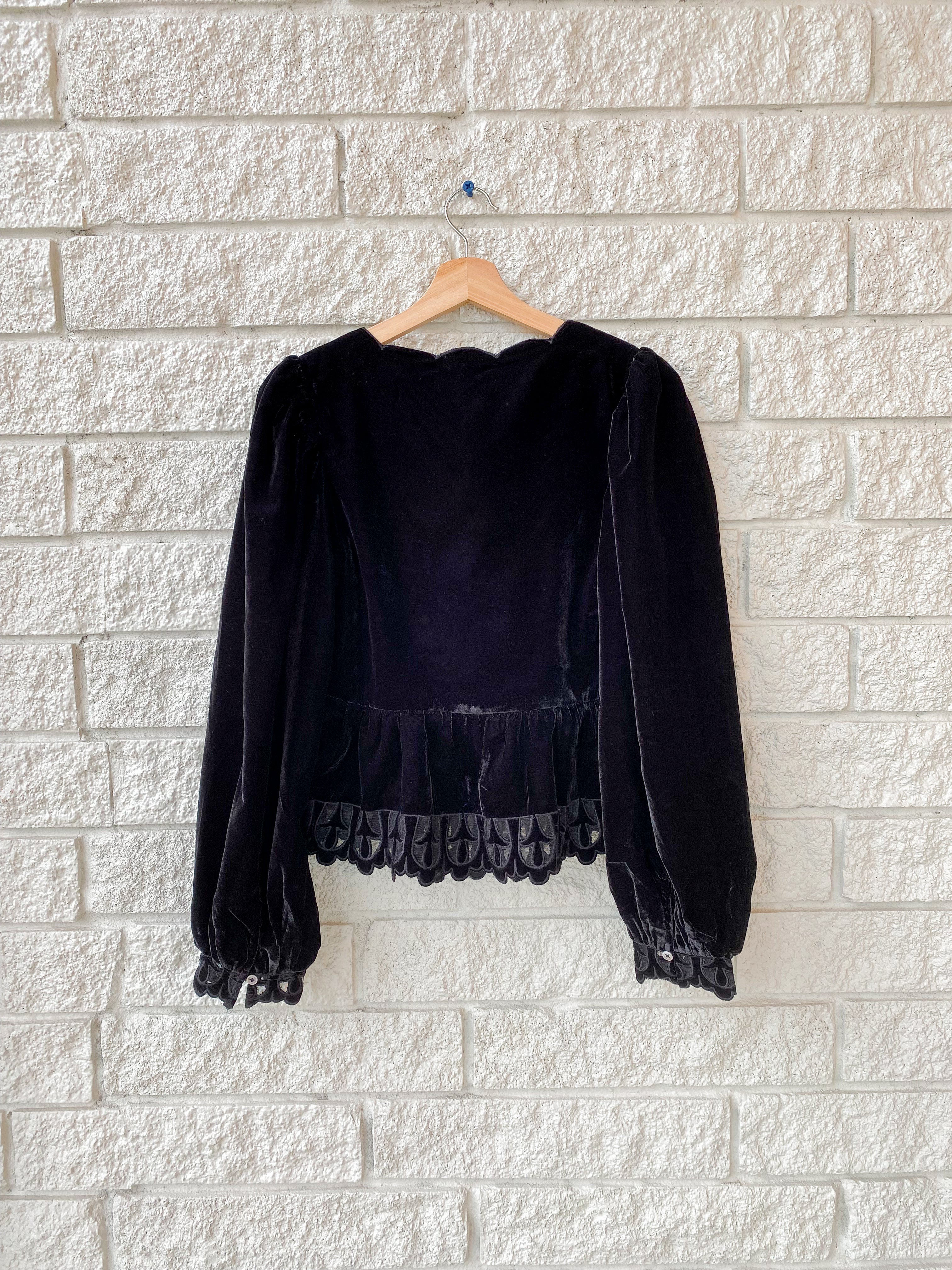 Dana Embroidery Velvet L/SLV Top