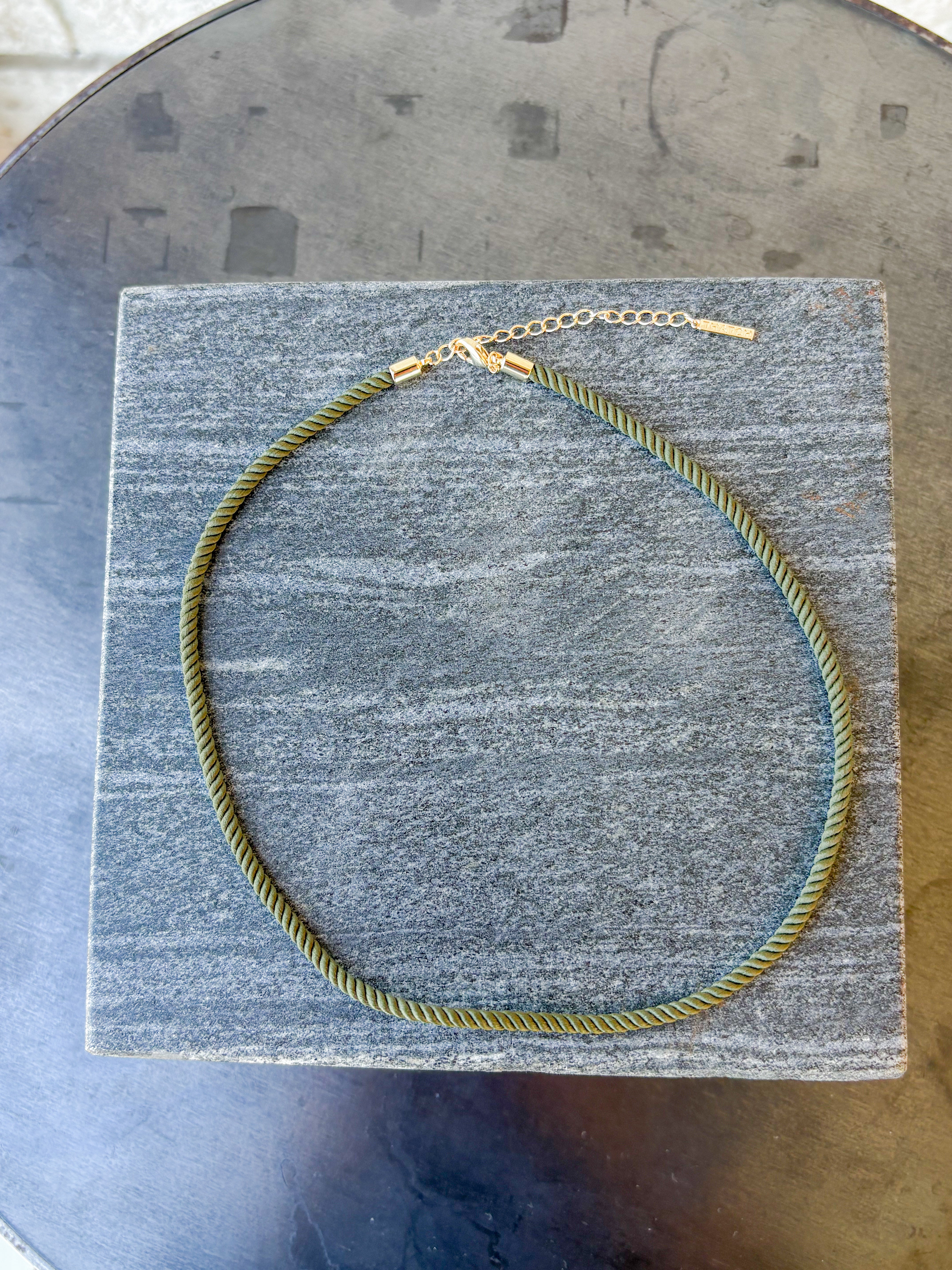 Coco Moss Silk Cord Necklace