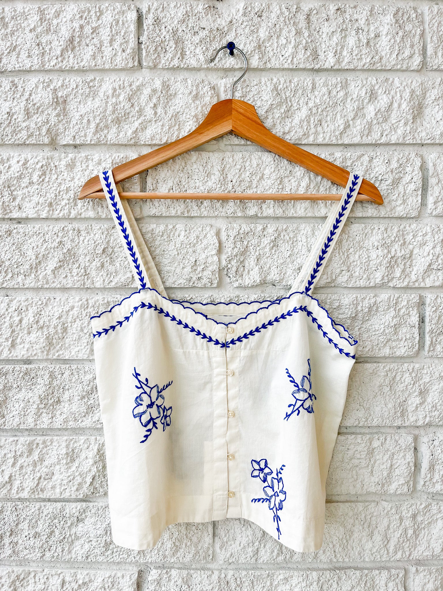 The Weekend Tank with Hanky Embroidery