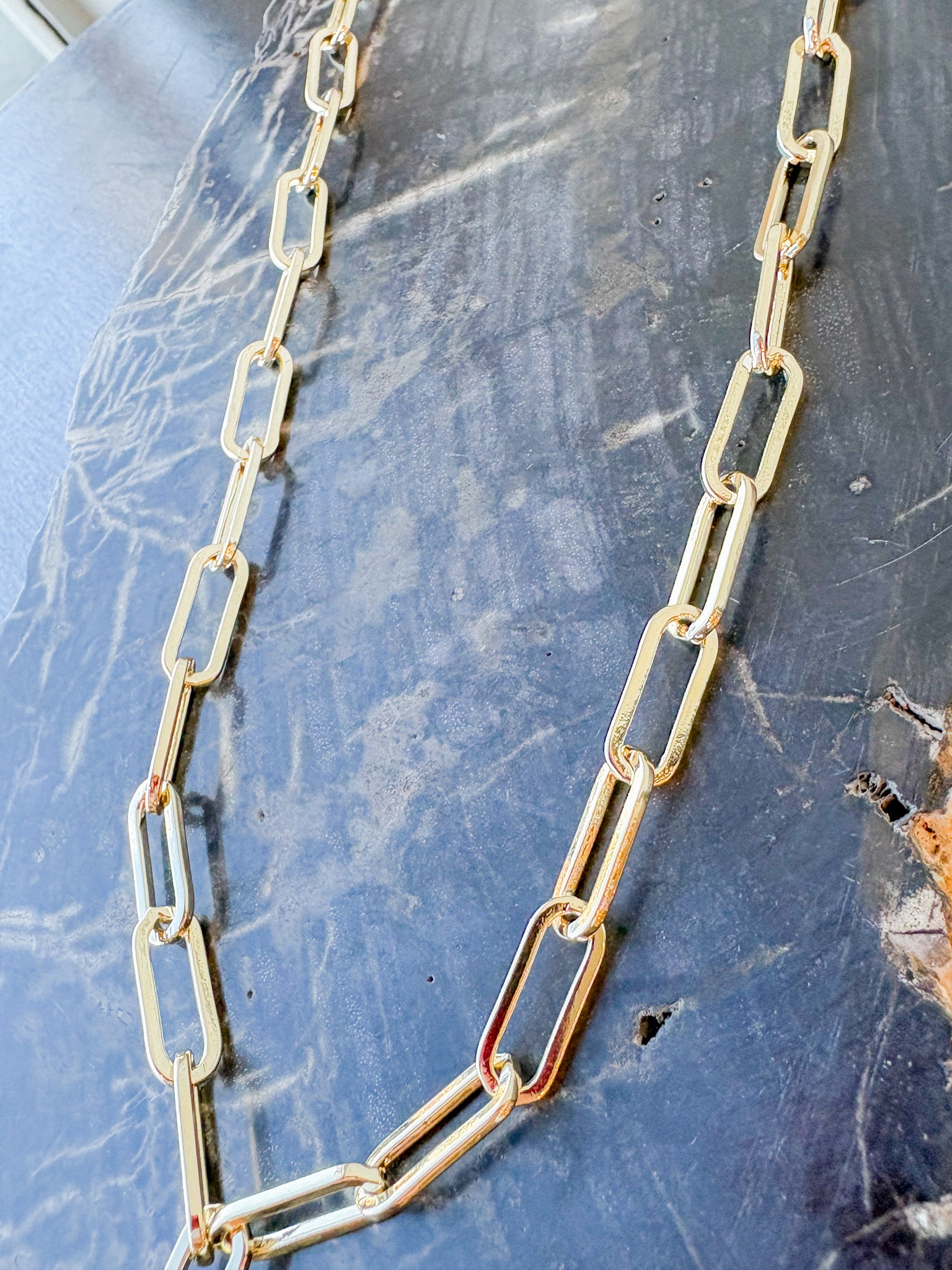 Aurelie Puffy Heart Link Necklace