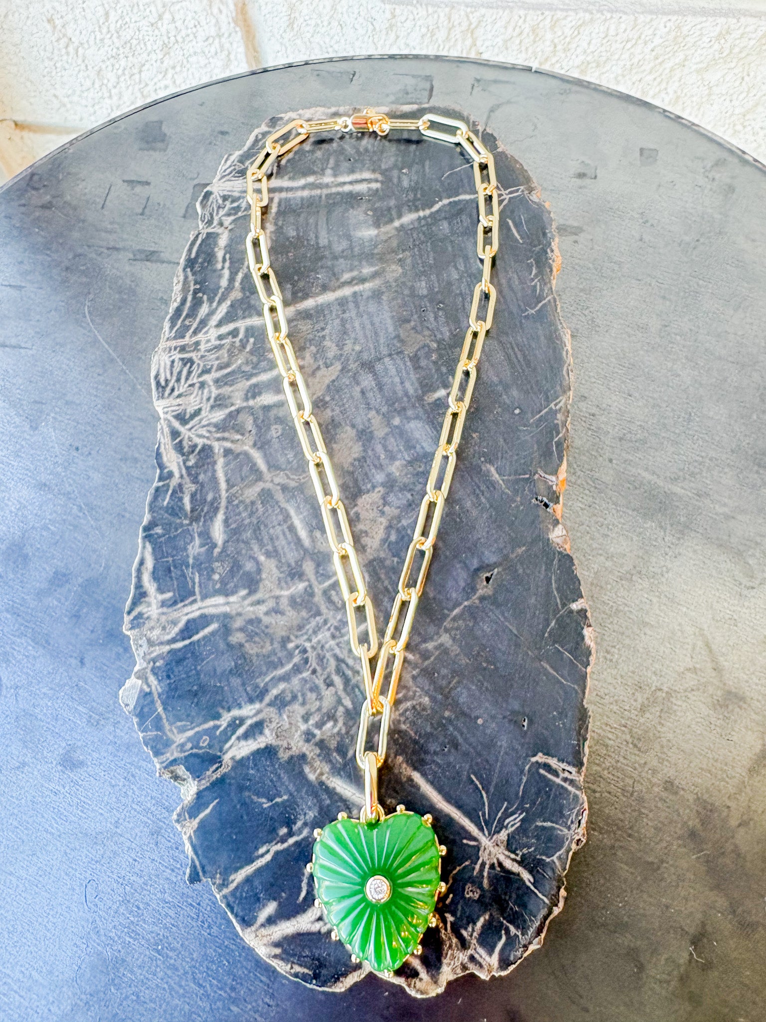 Malene Jade Clip Necklace