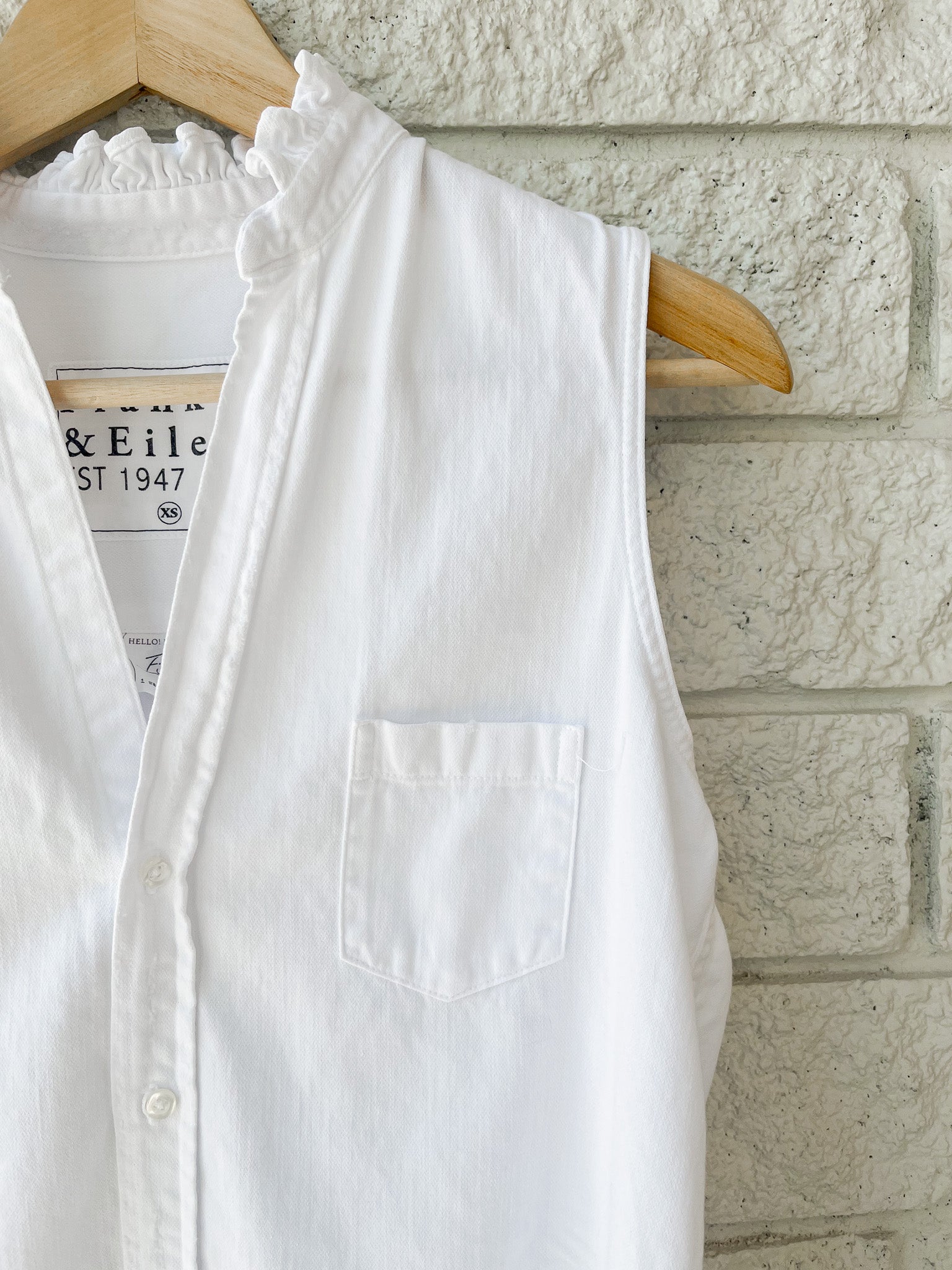 Fiona Ruffle Collar Sleeveless Button-Up Shirt