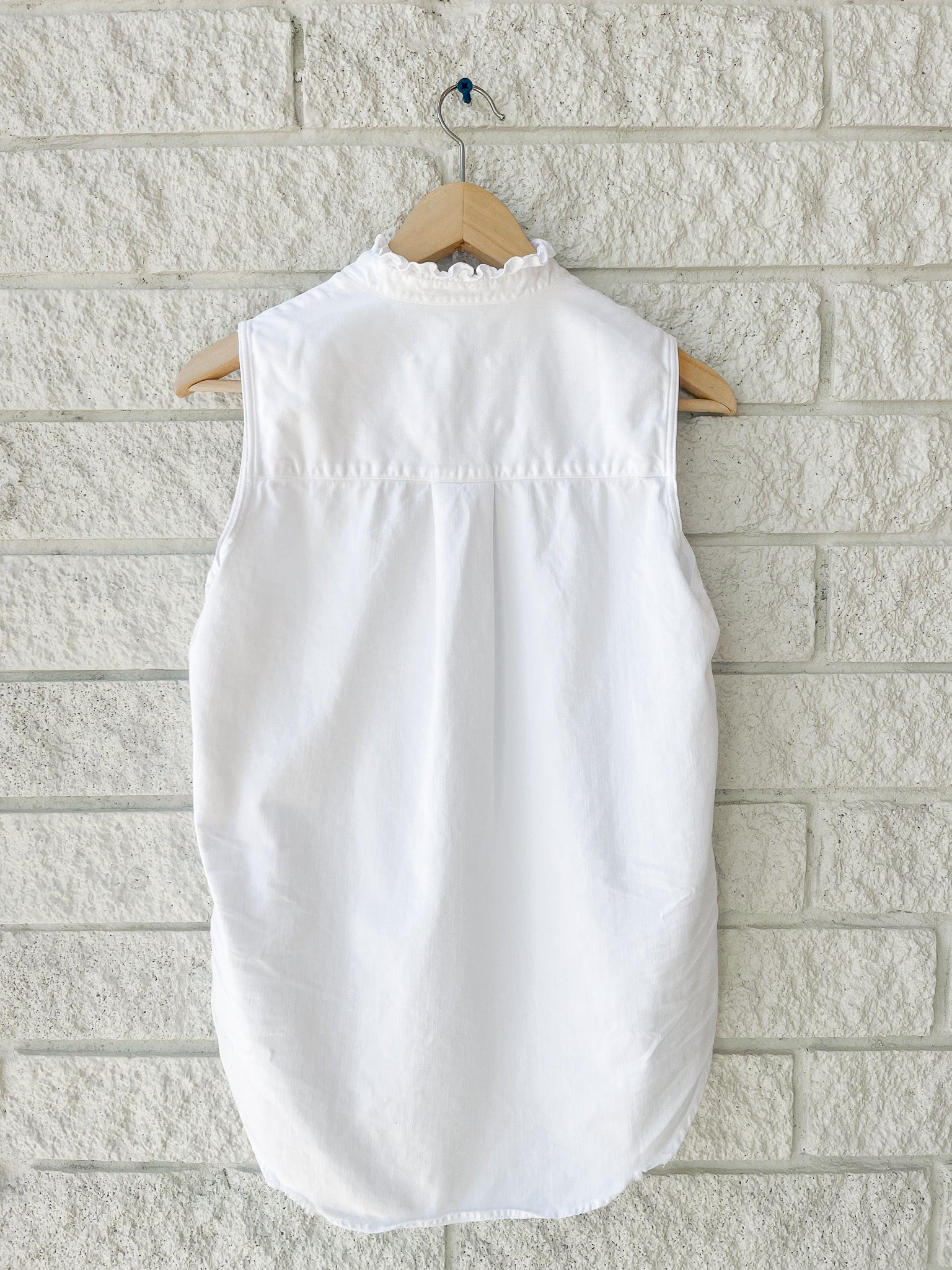 Fiona Ruffle Collar Sleeveless Button-Up Shirt