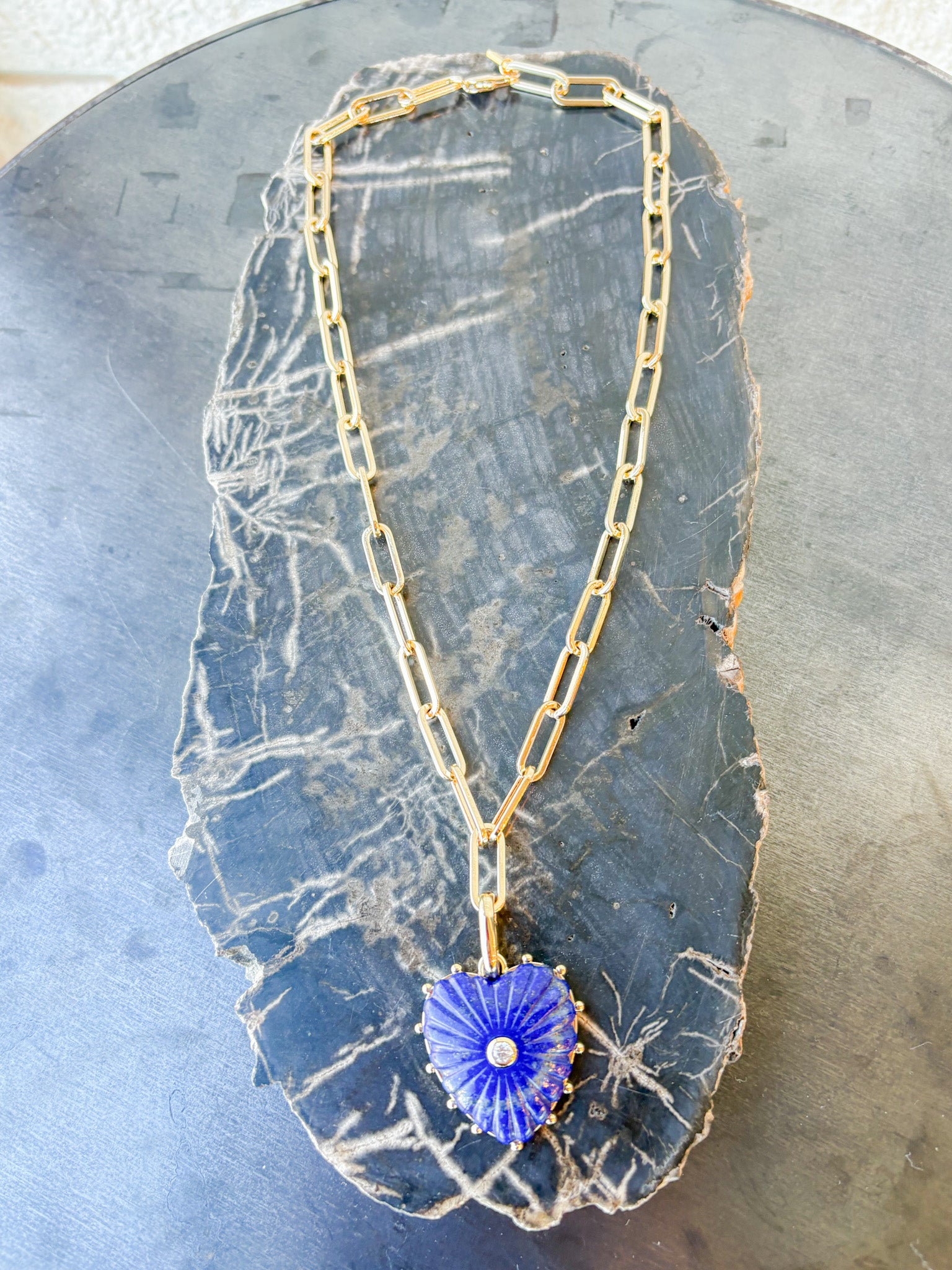 Malene Lapis Clip Necklace