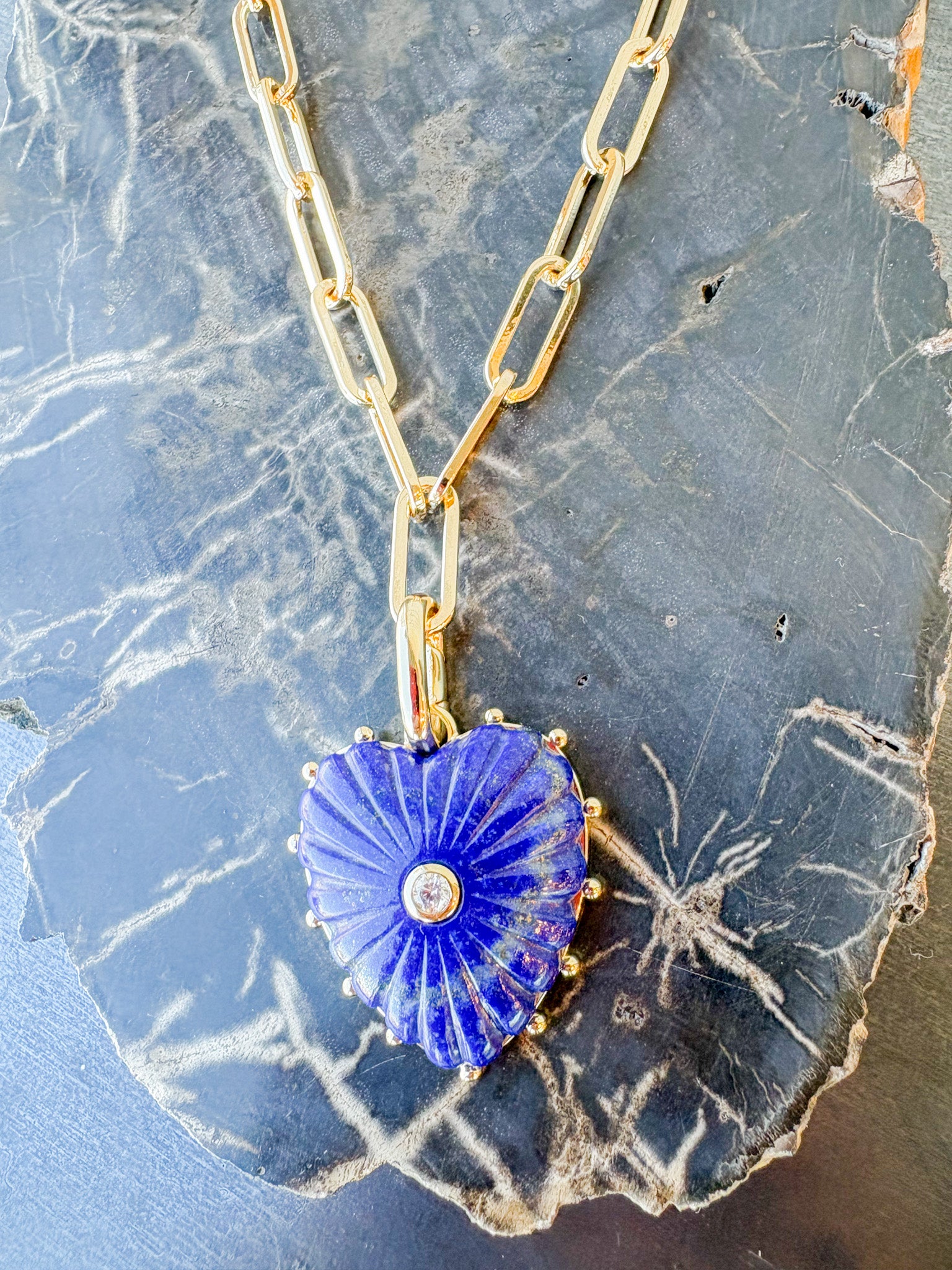 Malene Lapis Clip Necklace
