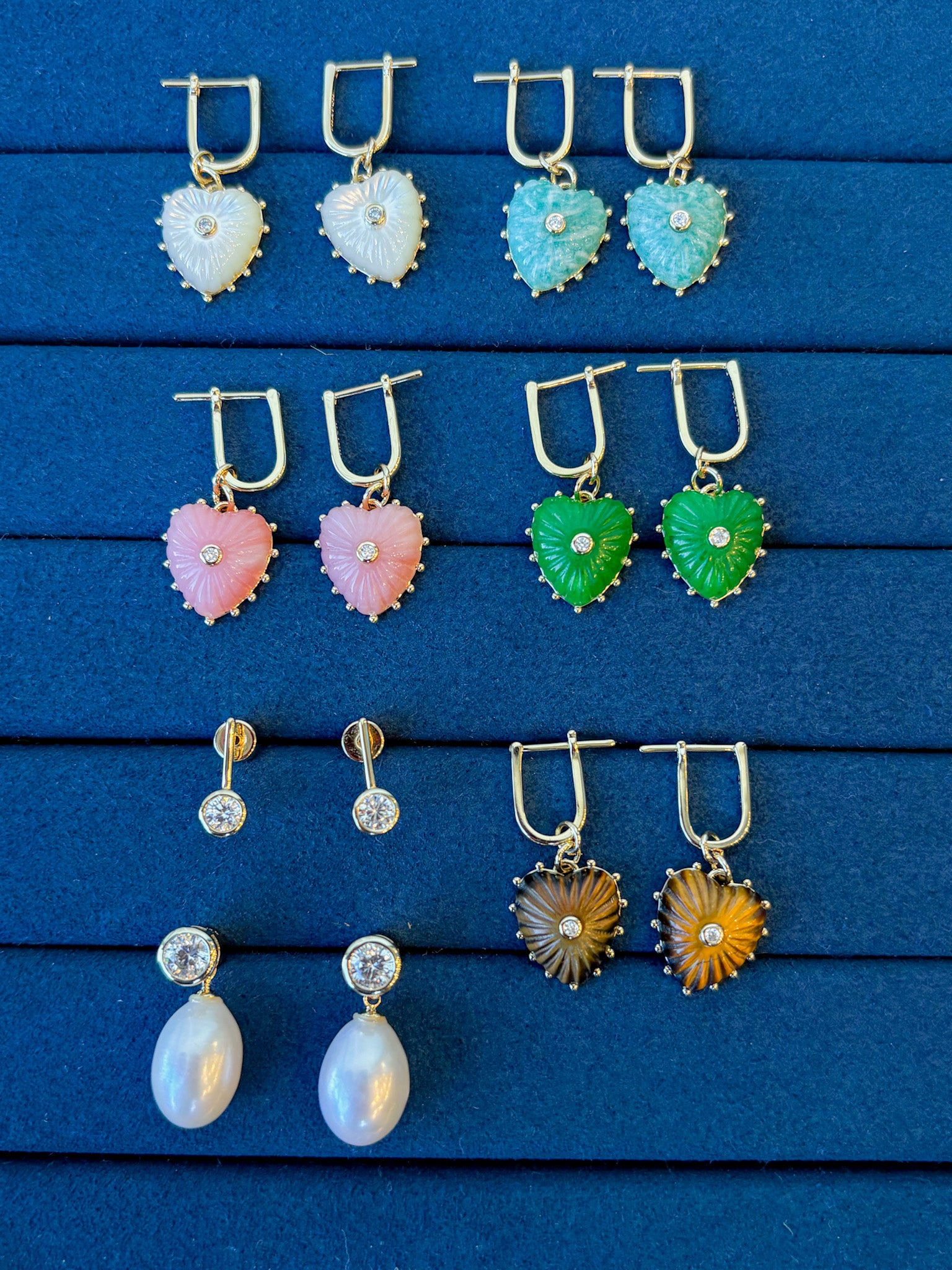 Isabel Amazonite Heart Earrings