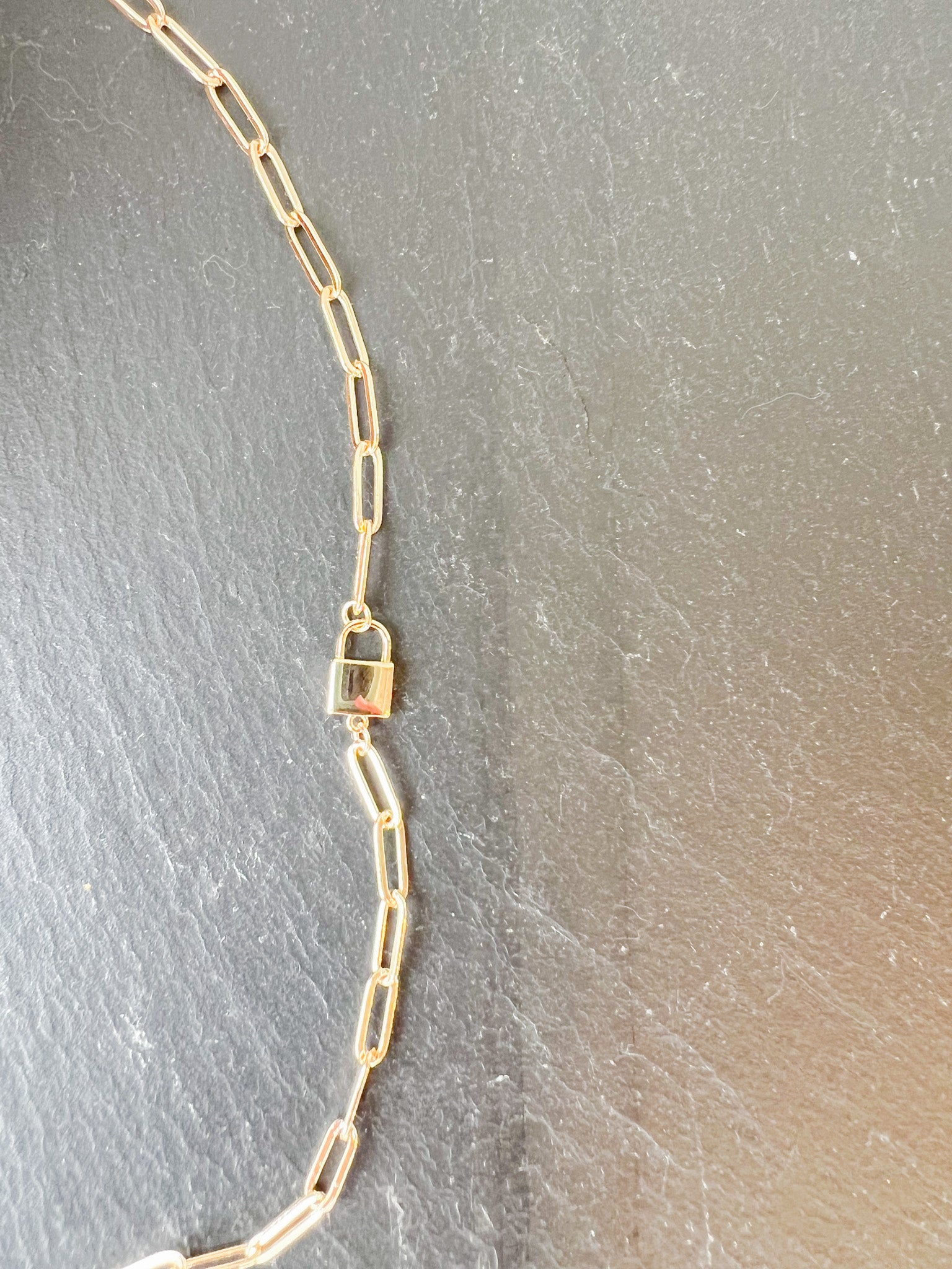 Jessa Lock Necklace: 14k Gold Plated