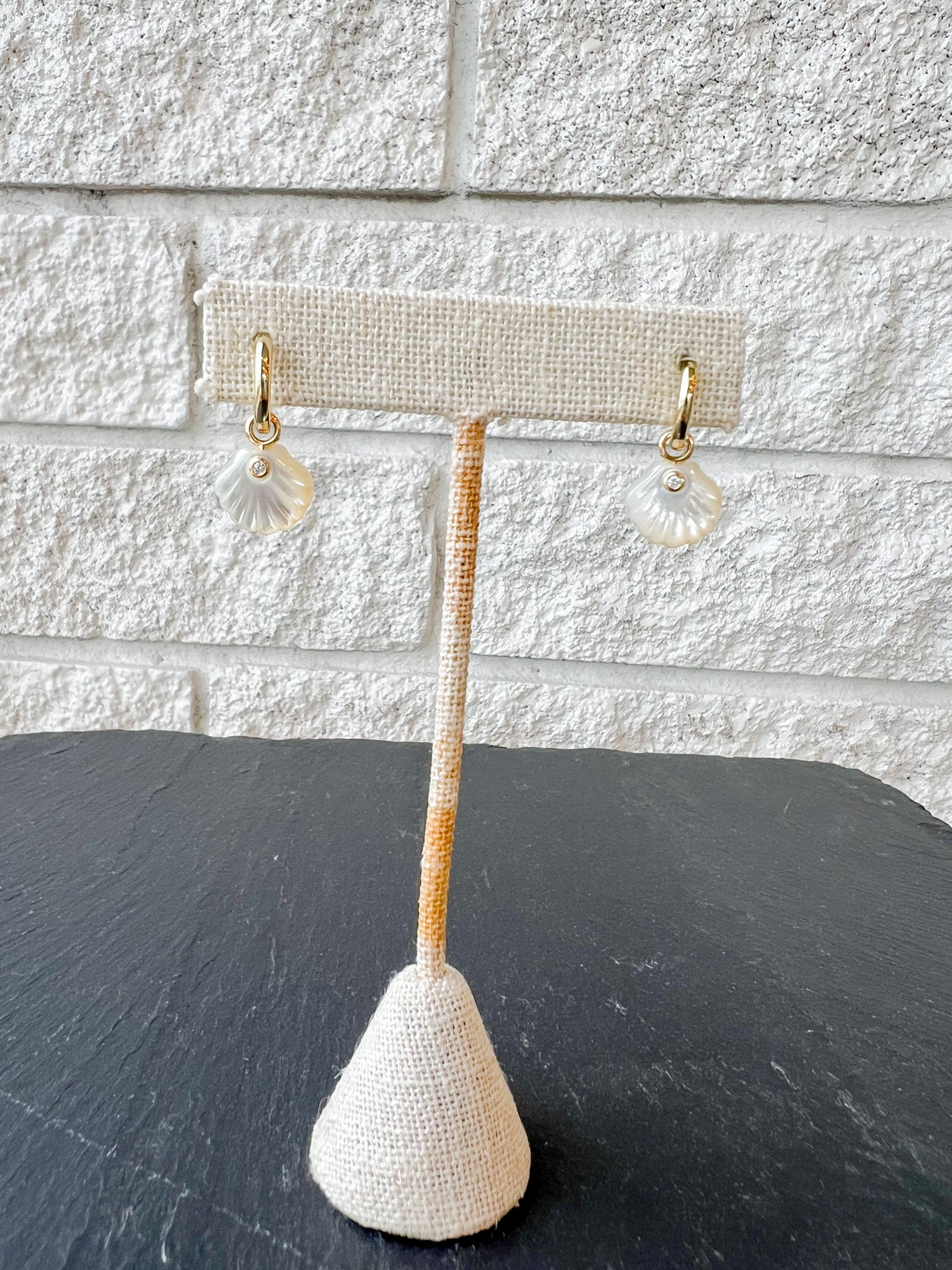 Coquille Mother Of Pearl Hoop Earrings