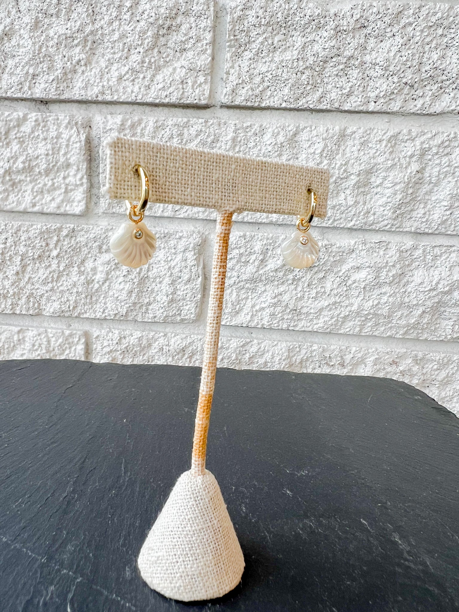 Coquille Mother Of Pearl Hoop Earrings