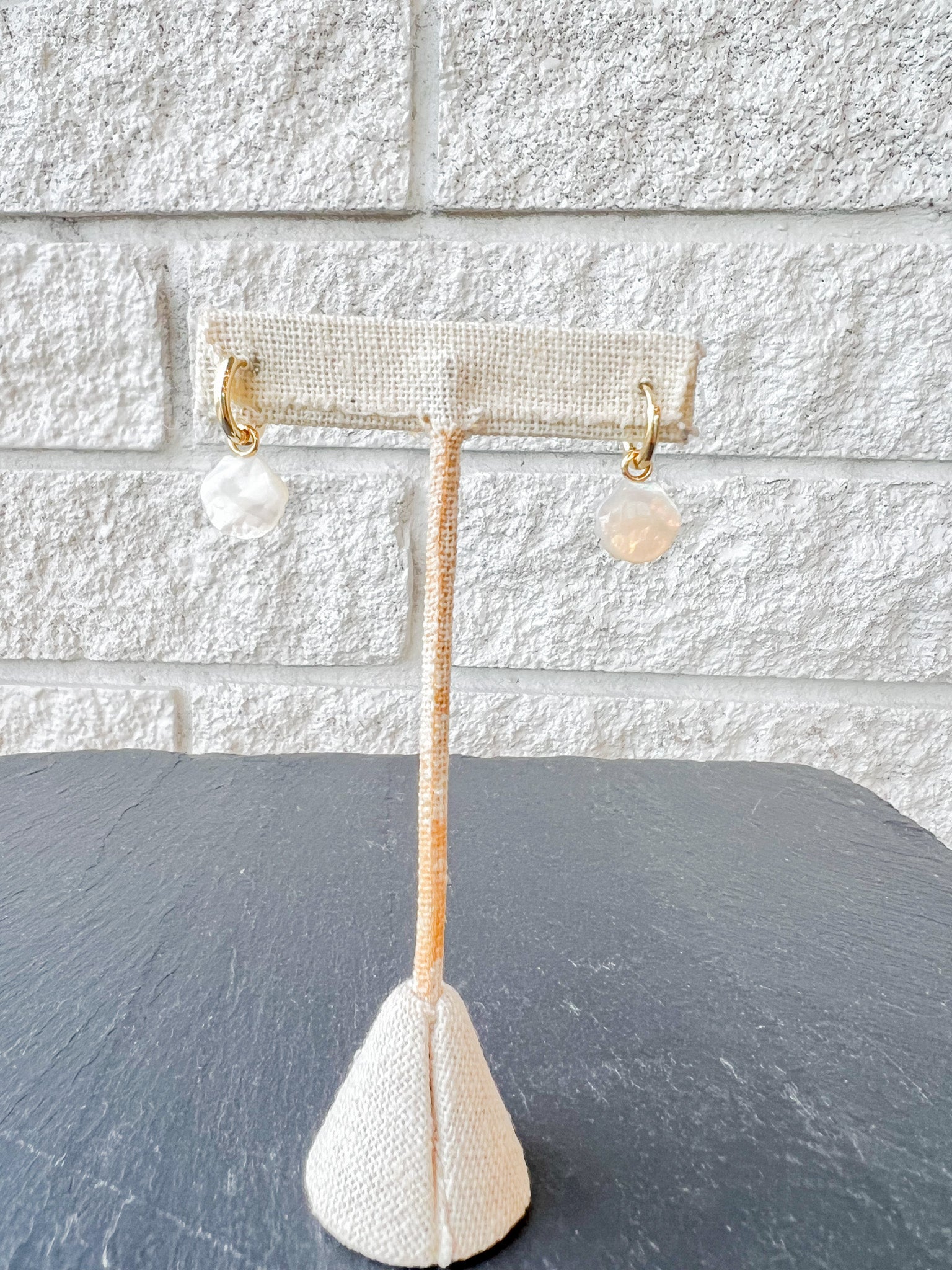 Coquille Mother Of Pearl Hoop Earrings