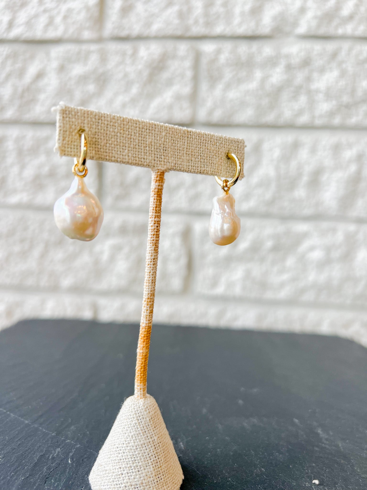 Talia Pearl Hoop Earrings