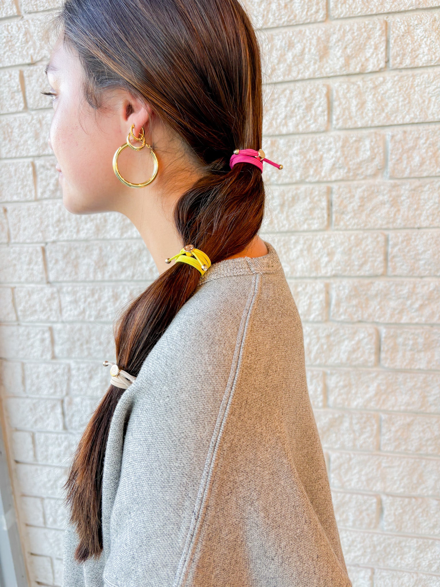Skinny Hair Tie Set - Pink