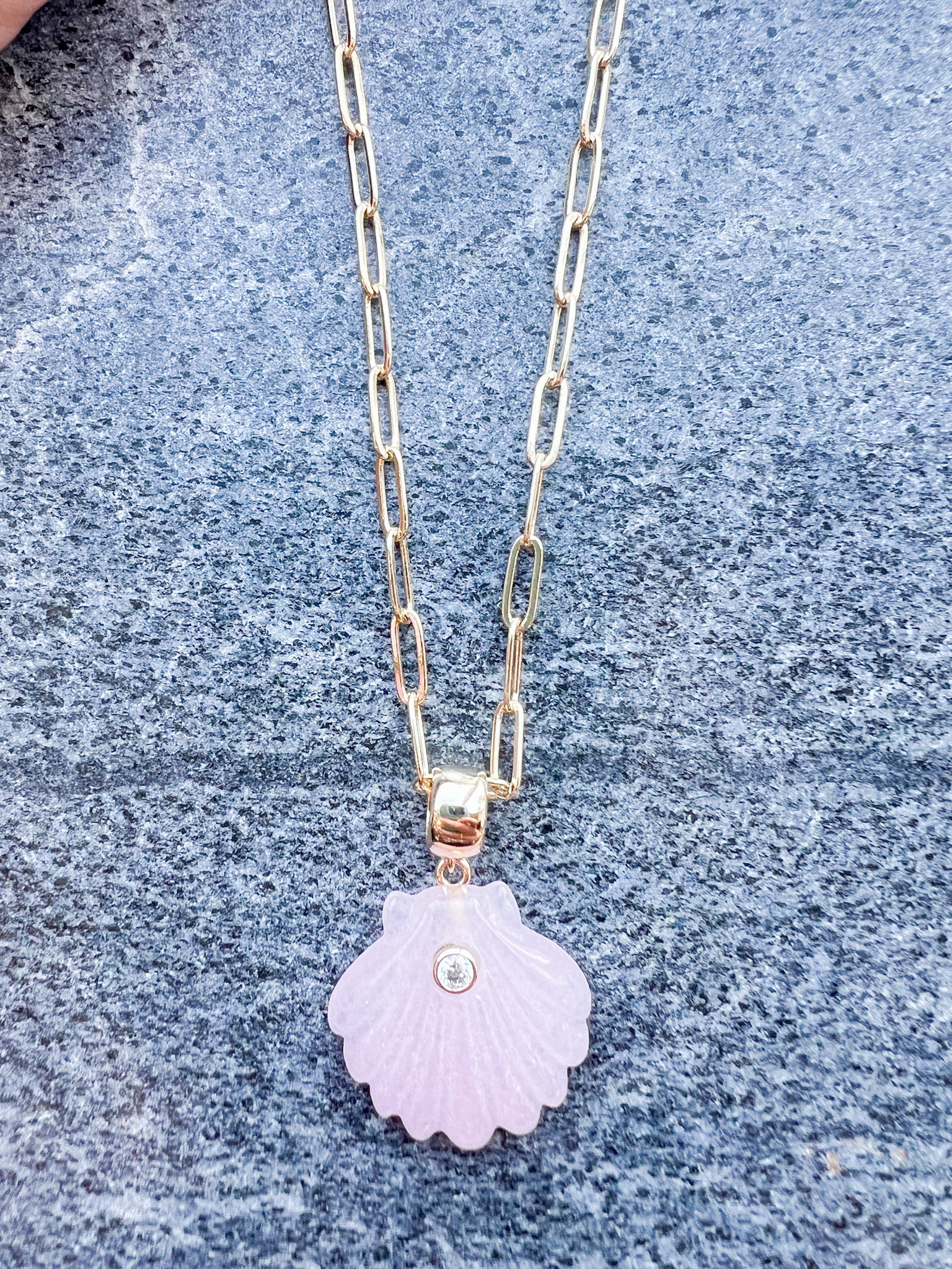 Coquille Pink Jade Bail Charm