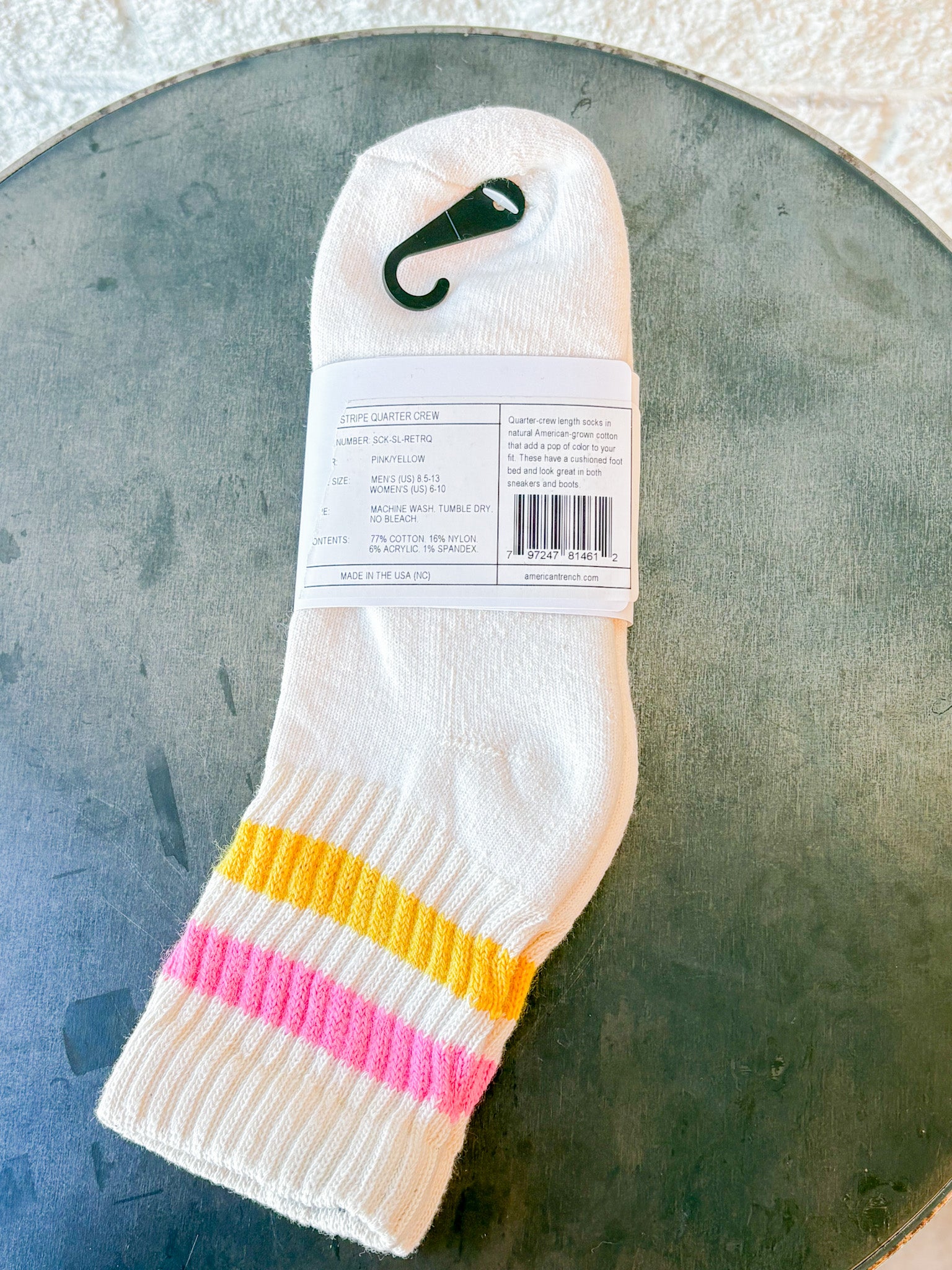 The Retro Stripe Quarter Crew Sock