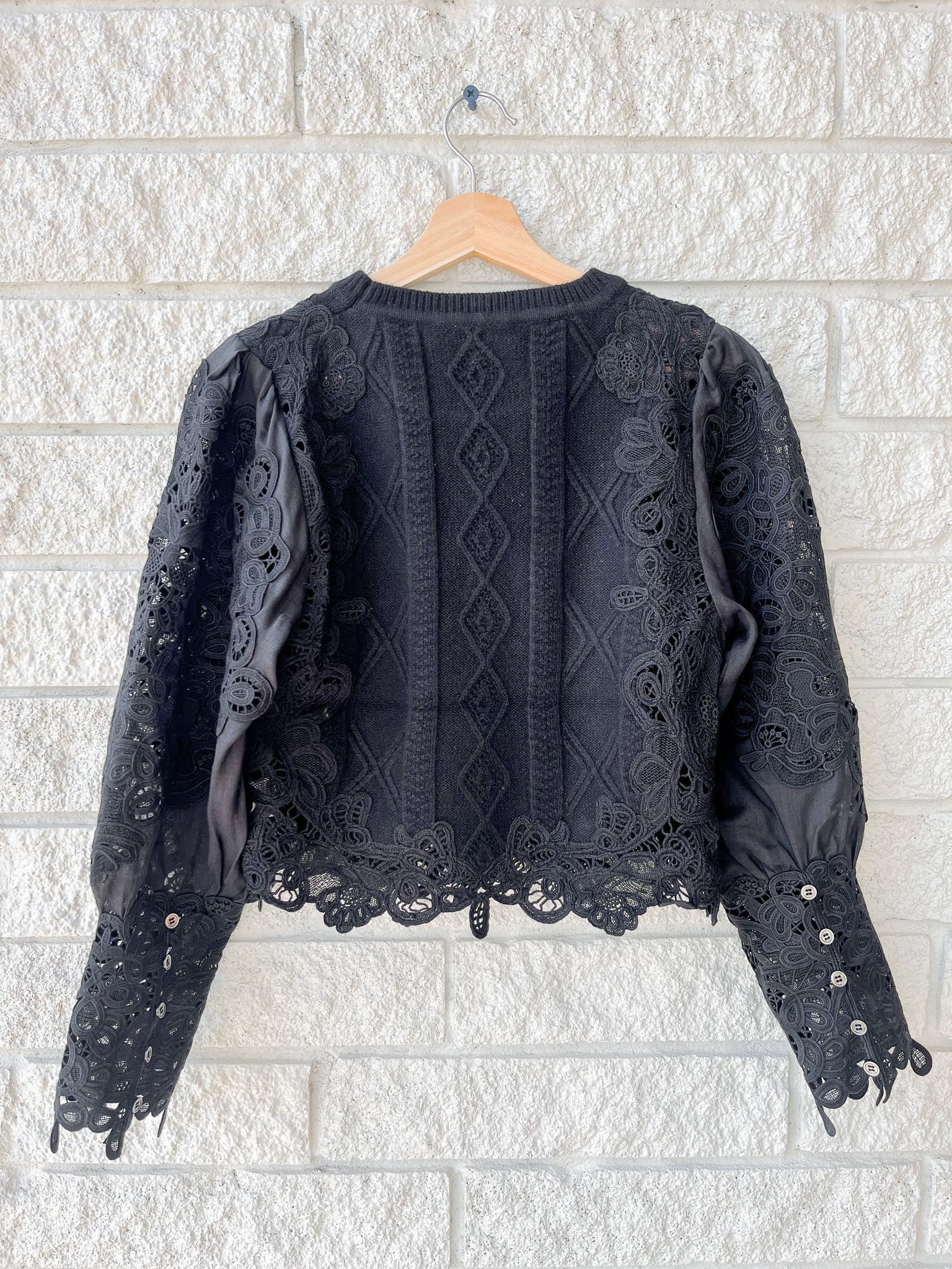Vania Lace Combo Sleeve Sweater
