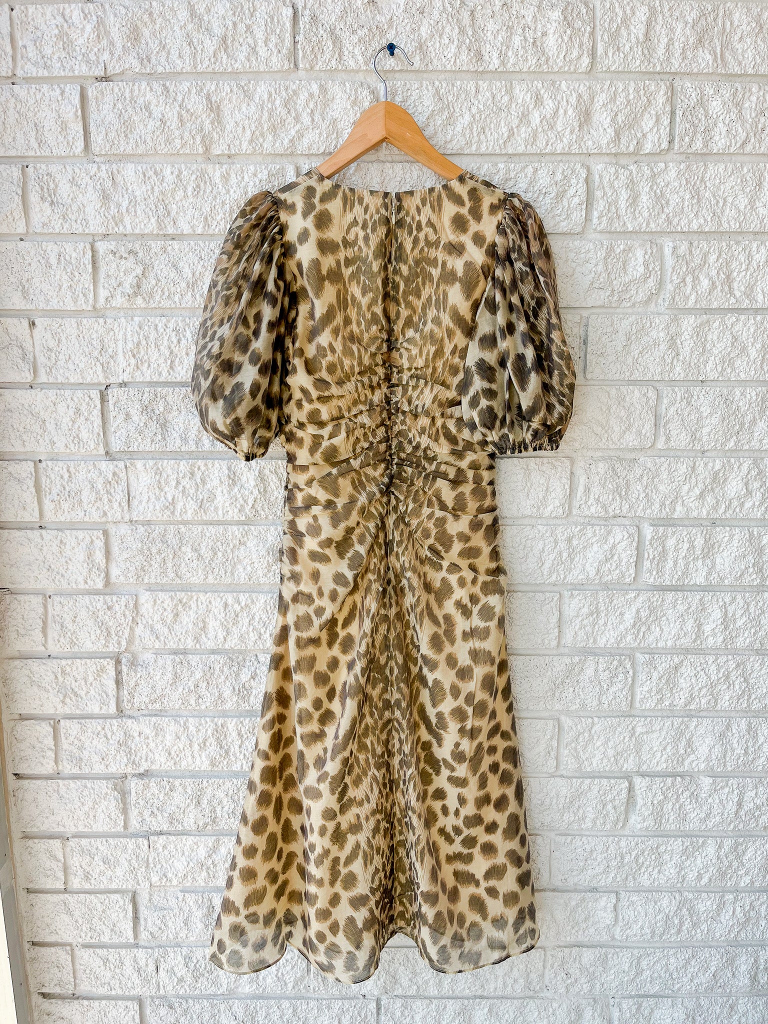 Claude Print Puff Sleeve Midi Dress