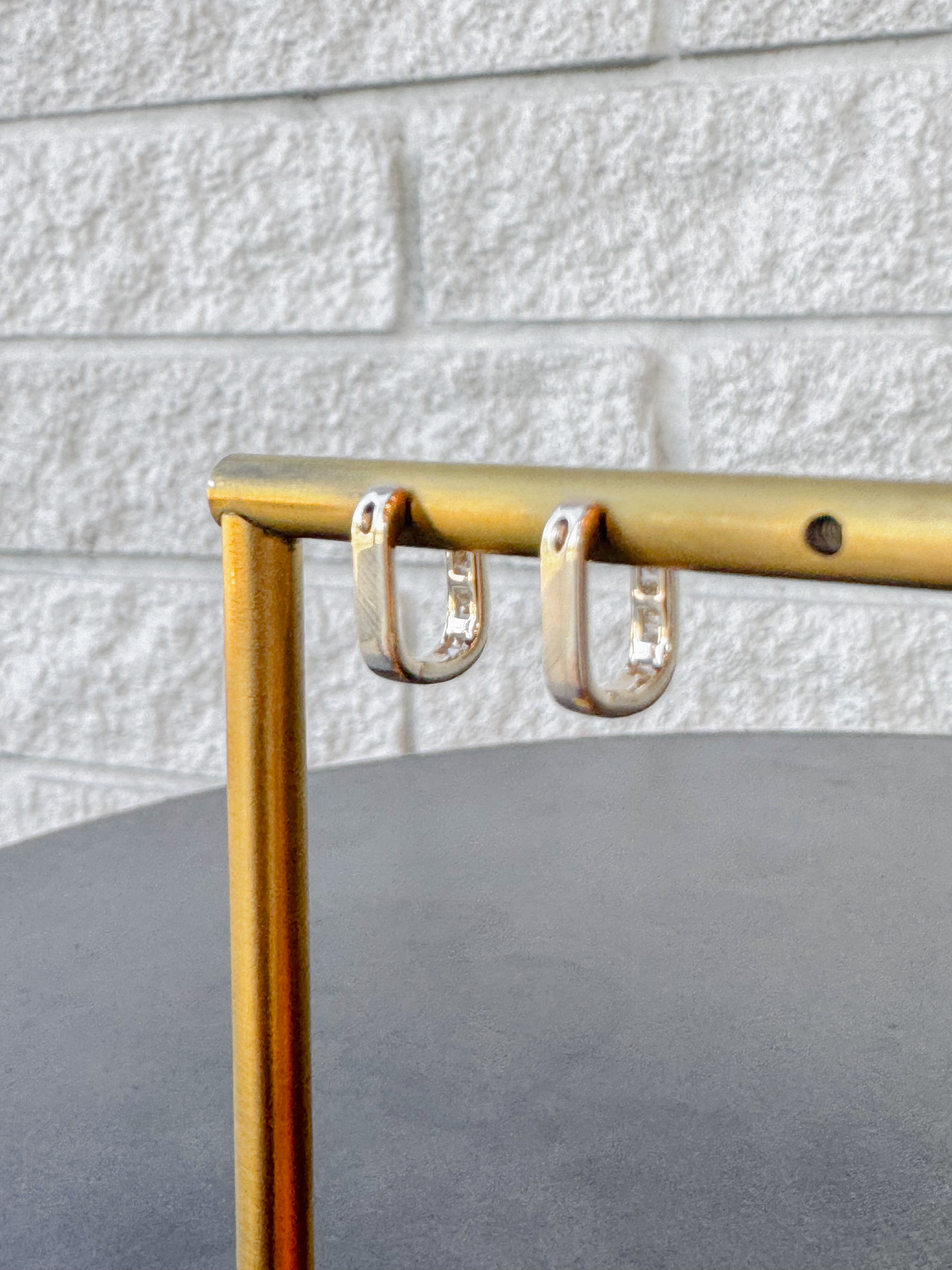 14K Yellow Gold Diamond Baguette Jumbo Lola Huggie Earring