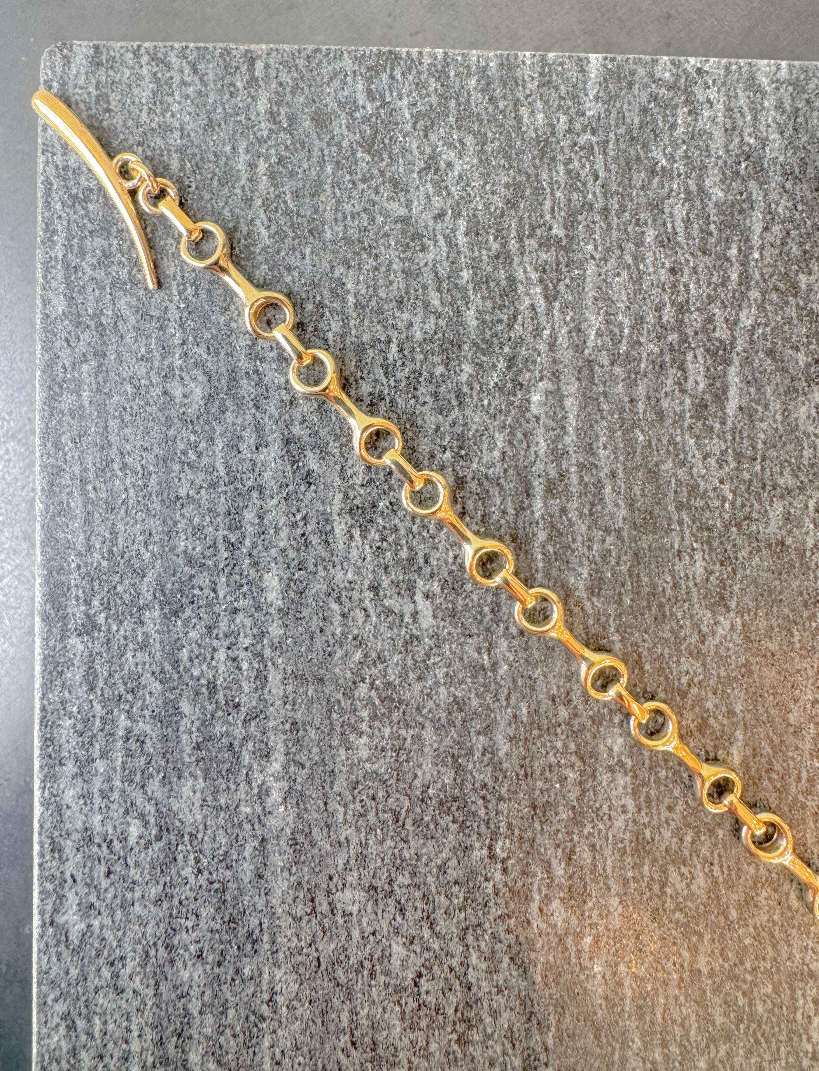 15mm Double Beam Chain Bracelet with Tusk Clasp