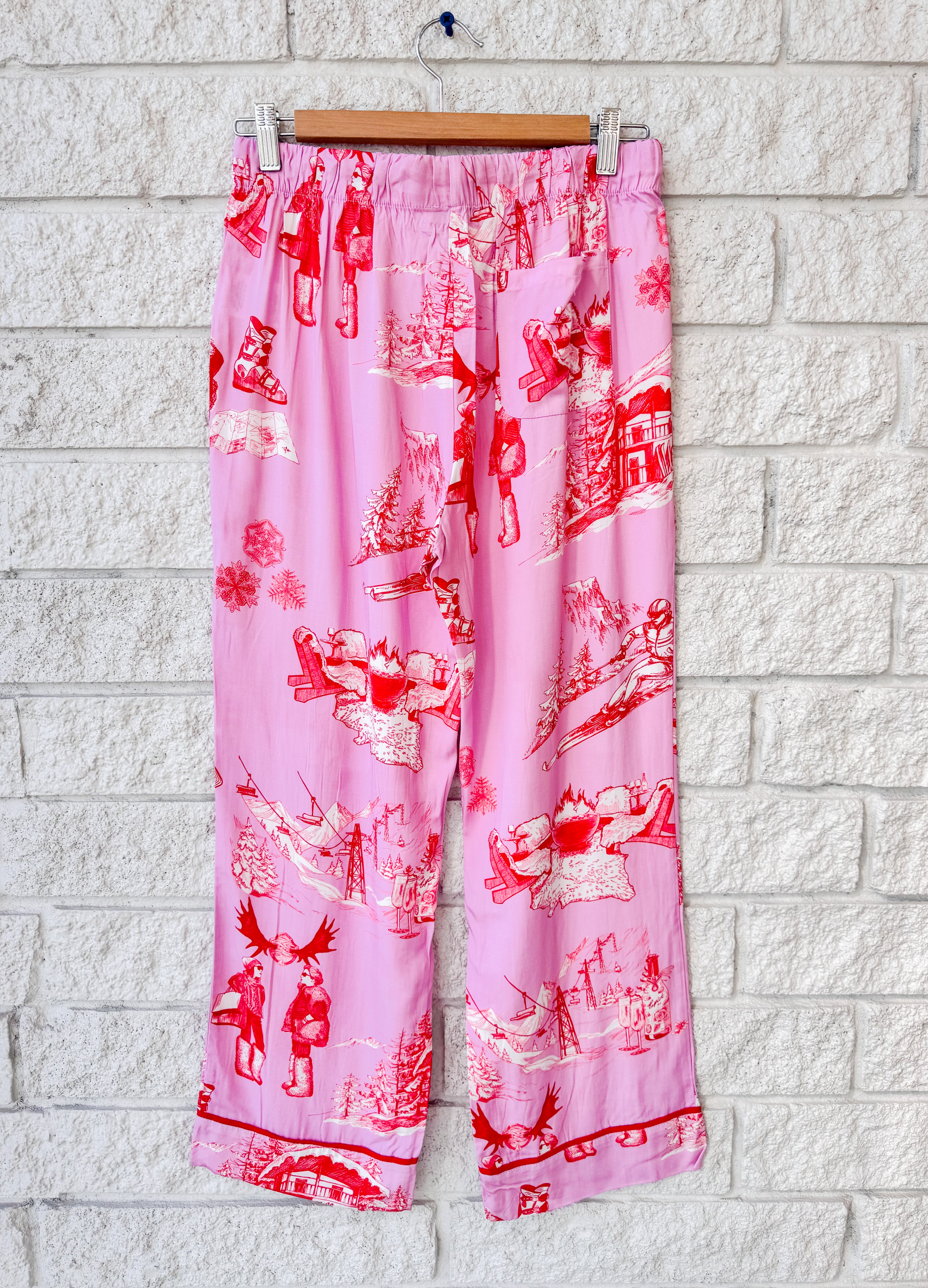 Après Ski Toile Long Sleeve Pajama Pants Set