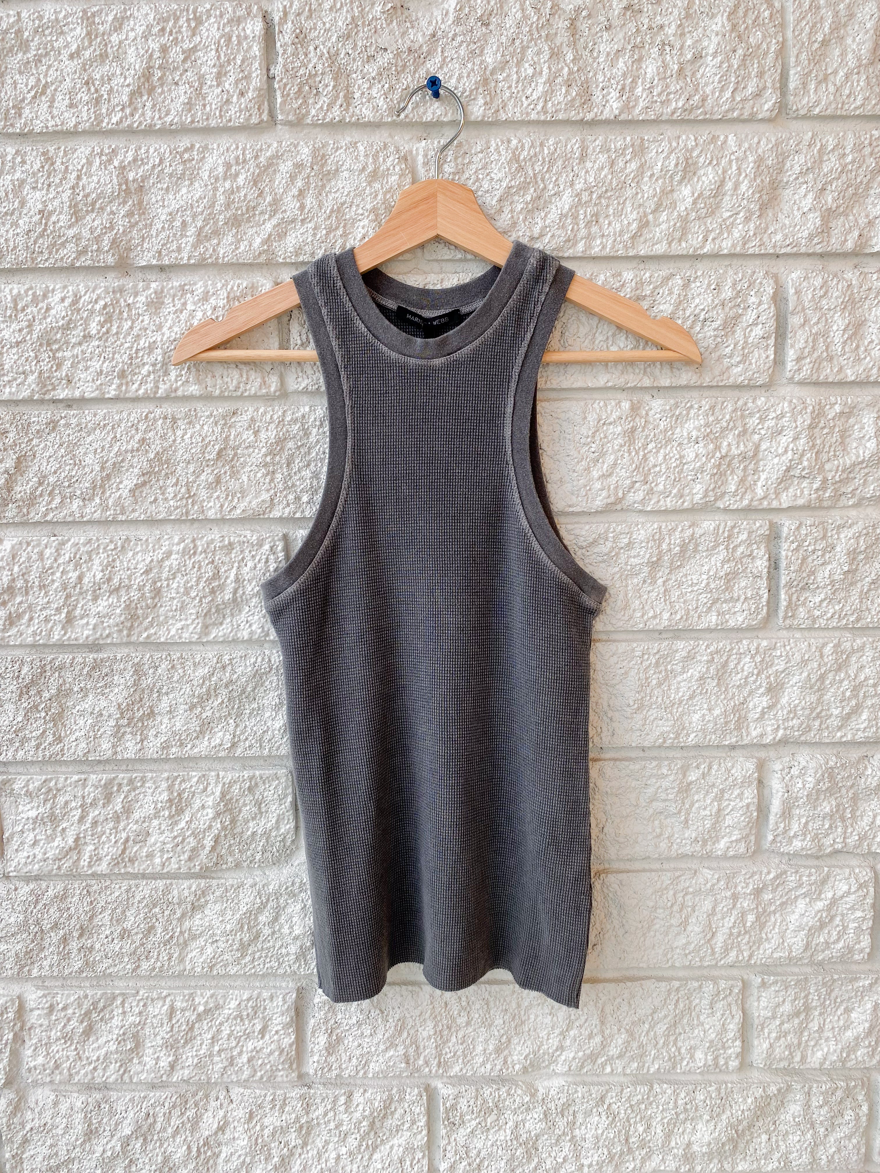 Stretch Waffle Bay Slim Knit Tank