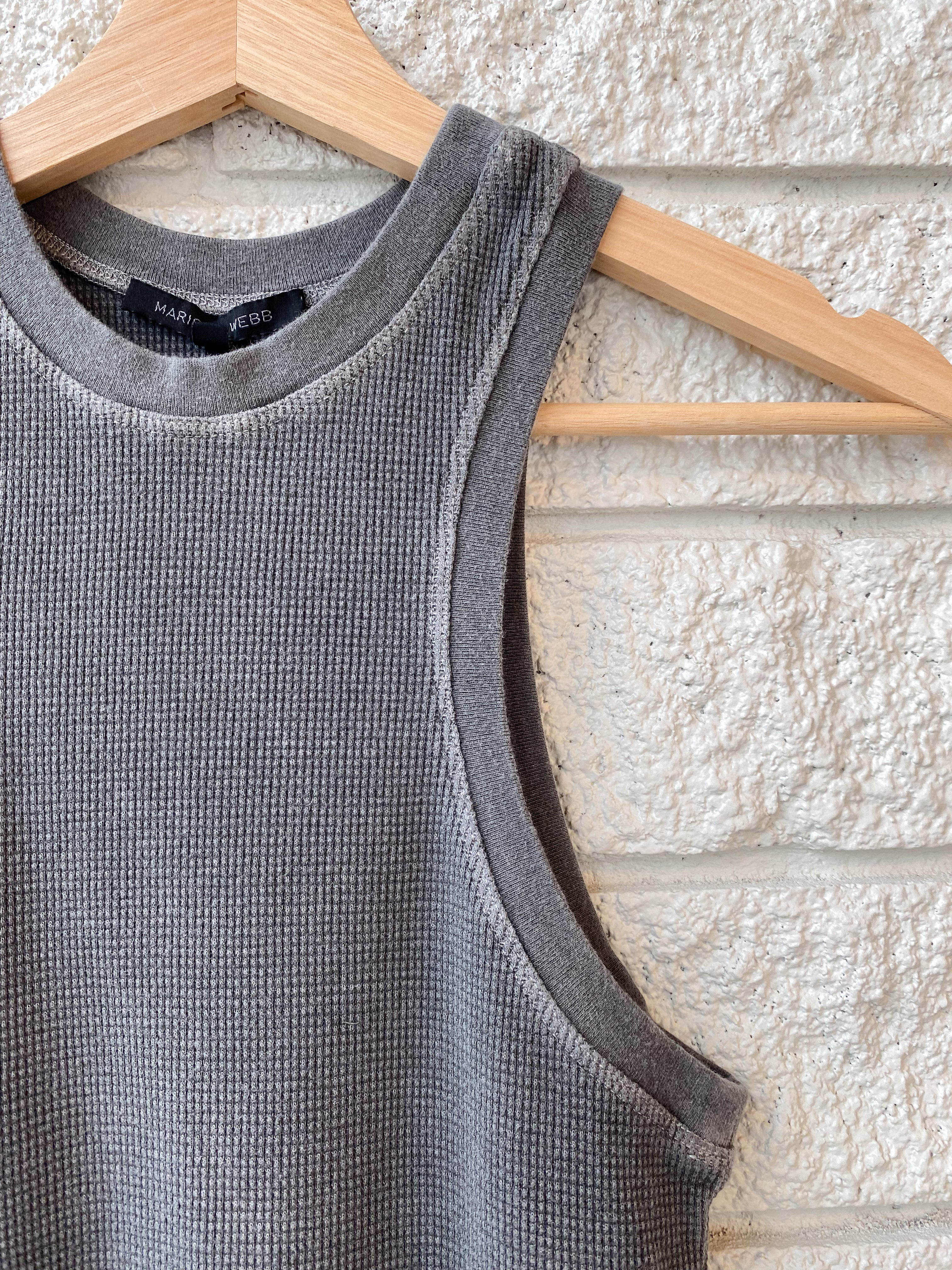 Stretch Waffle Bay Slim Knit Tank