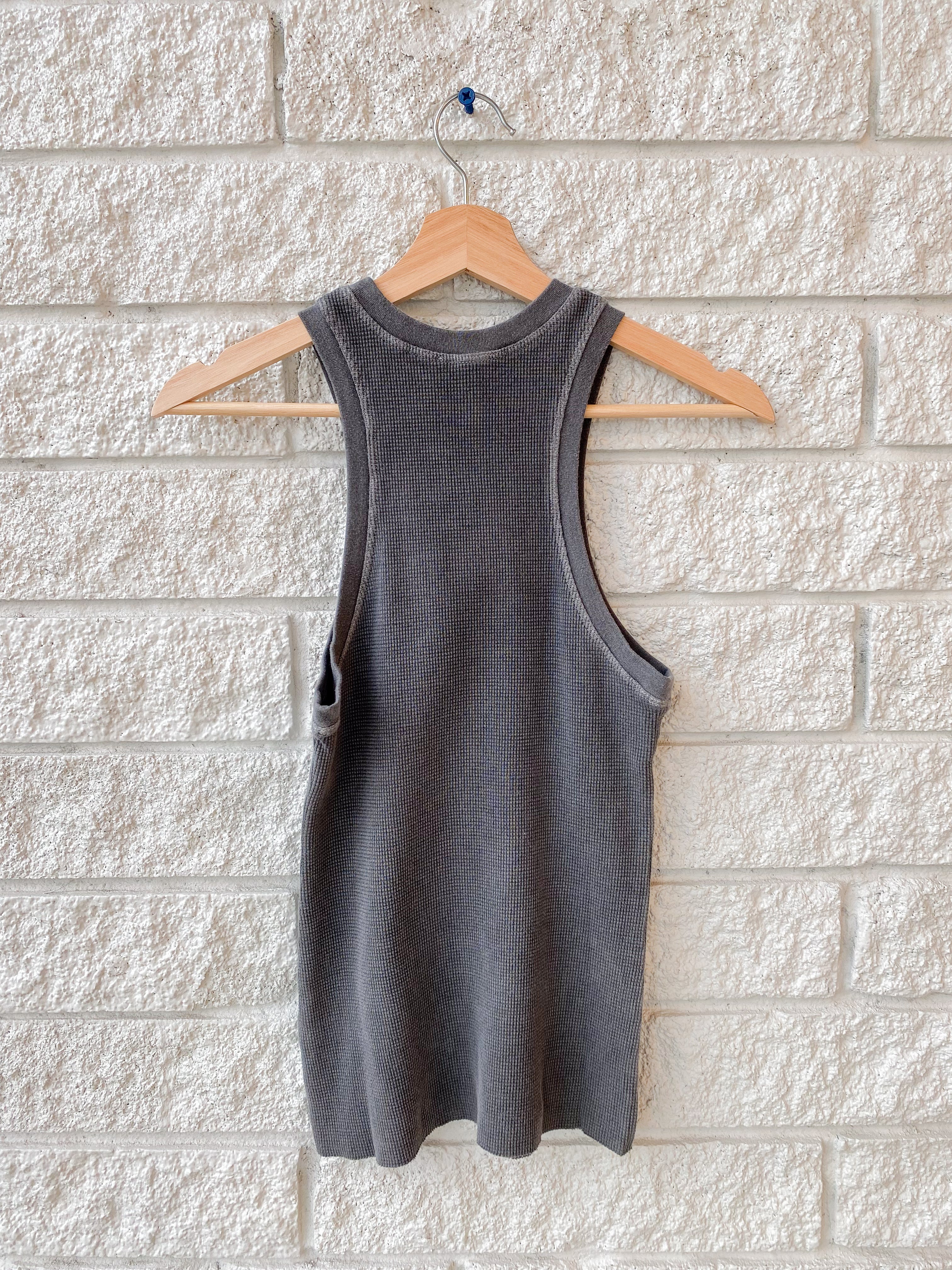 Stretch Waffle Bay Slim Knit Tank