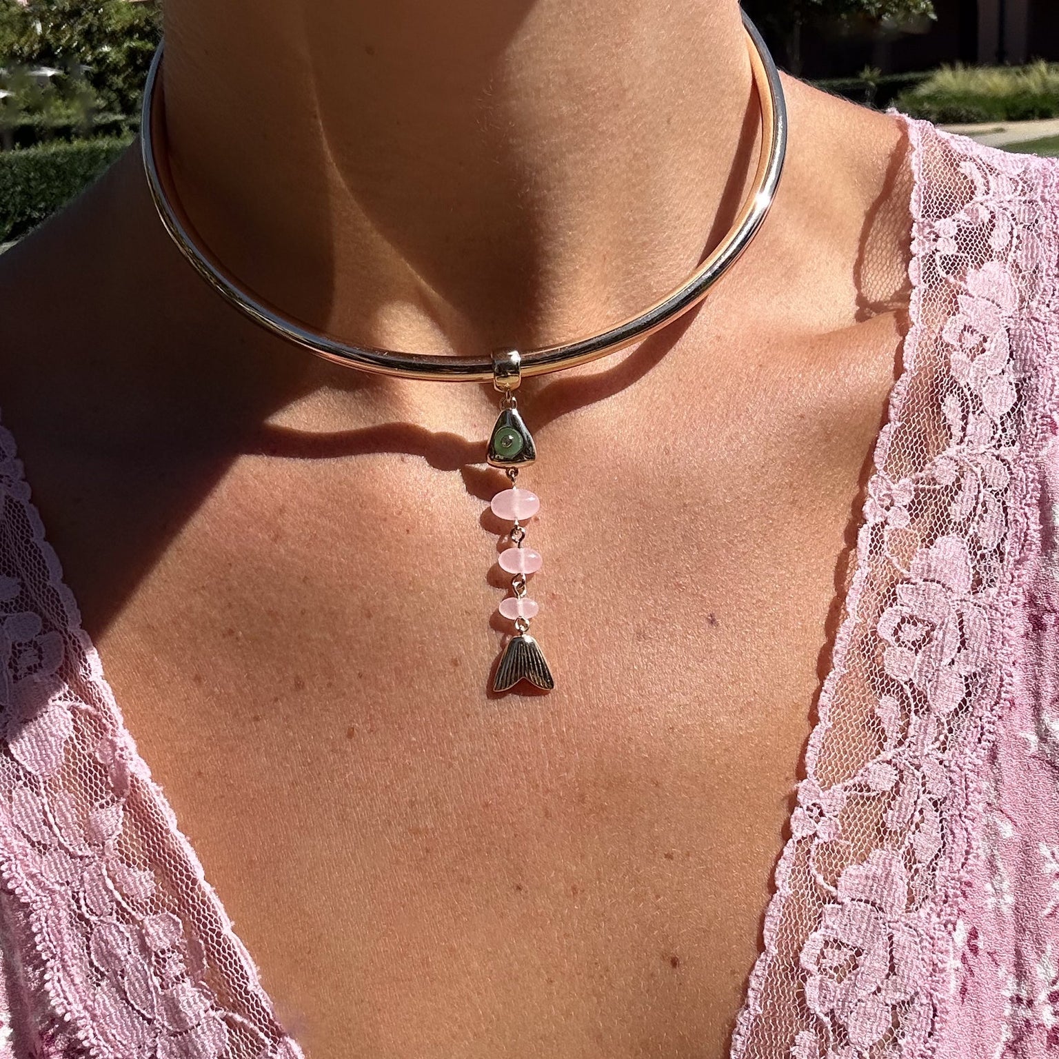 La Pez Pink Jade Charm