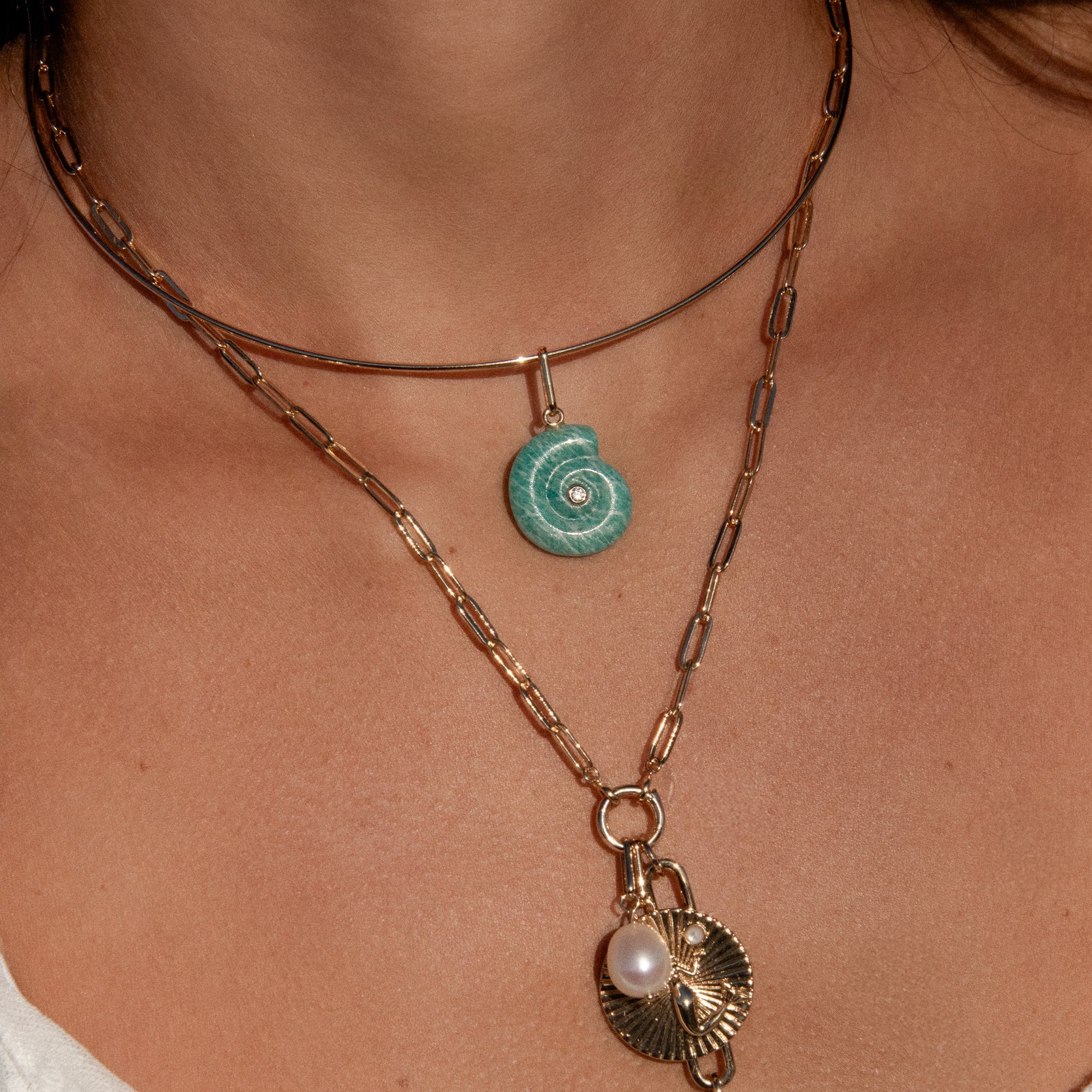 Nautilus Amazonite Charm