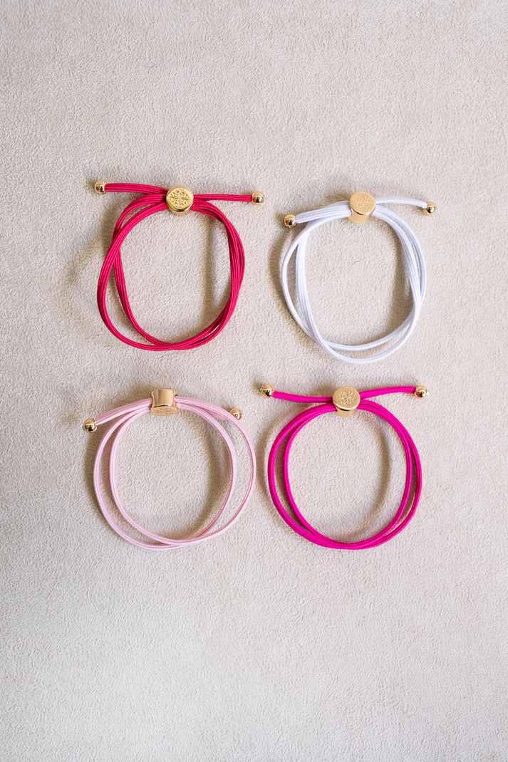 Skinny Hair Tie Set - Pink