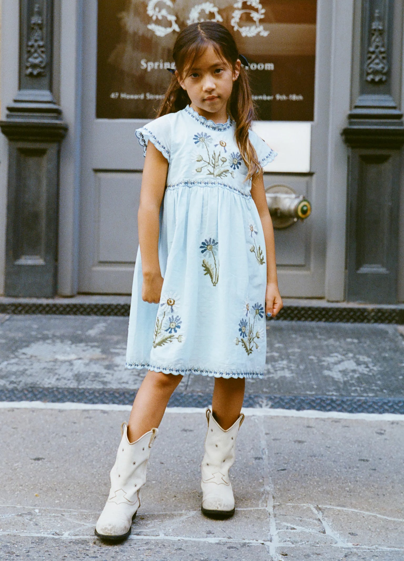 Ayda Embroidered Kids Dress