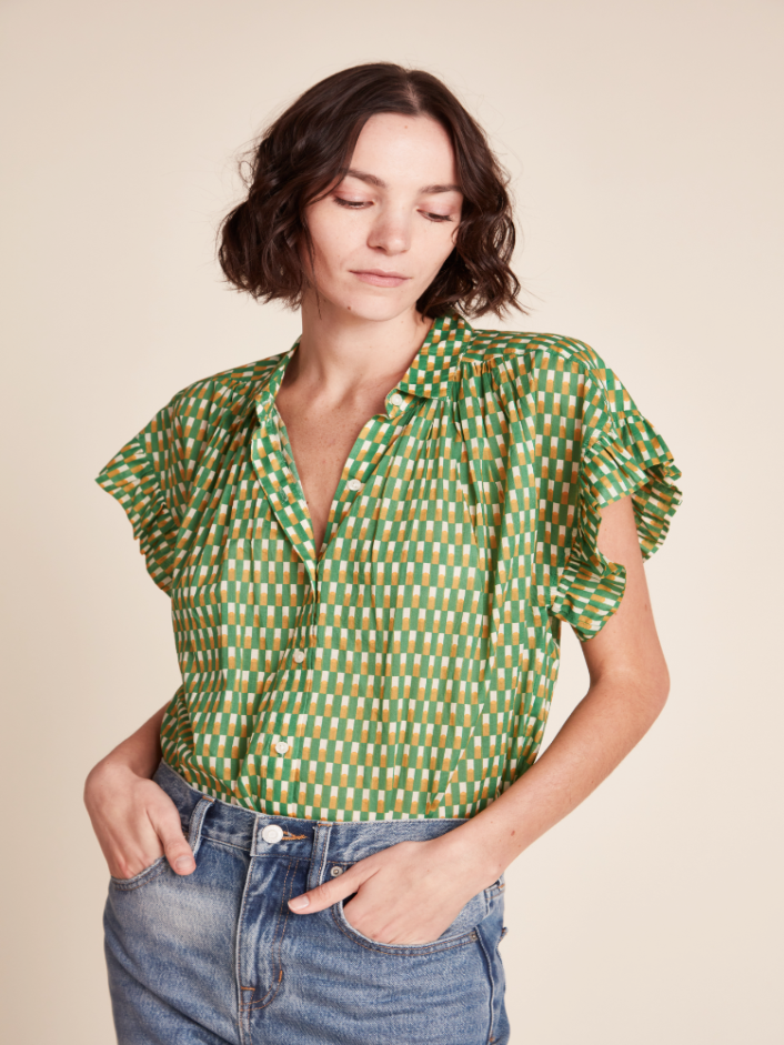 Marianne "B" Ruffle Sleeve Shirt