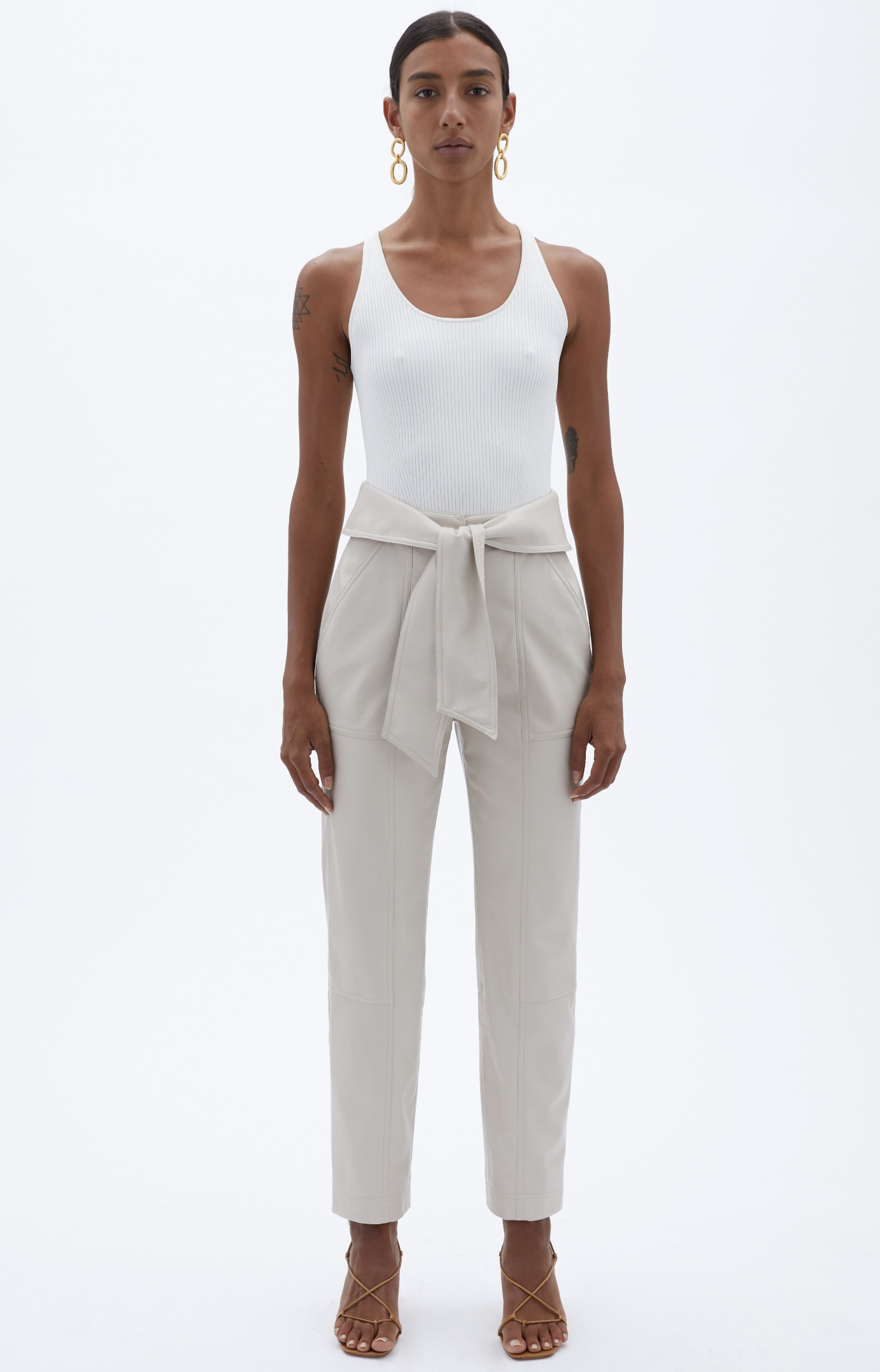 Tessa Vegan Leather Tie Waist Pant