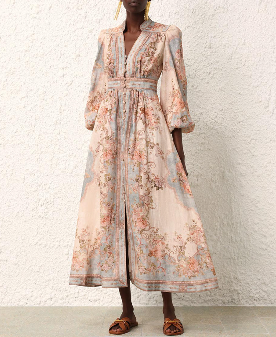 August Plunge Midi Dress