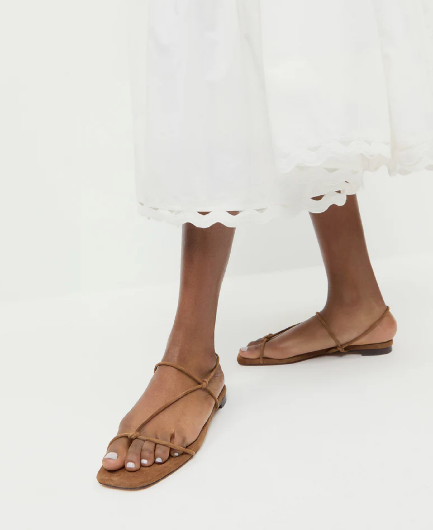 Eleanor Cacao Suede Strappy Sandal