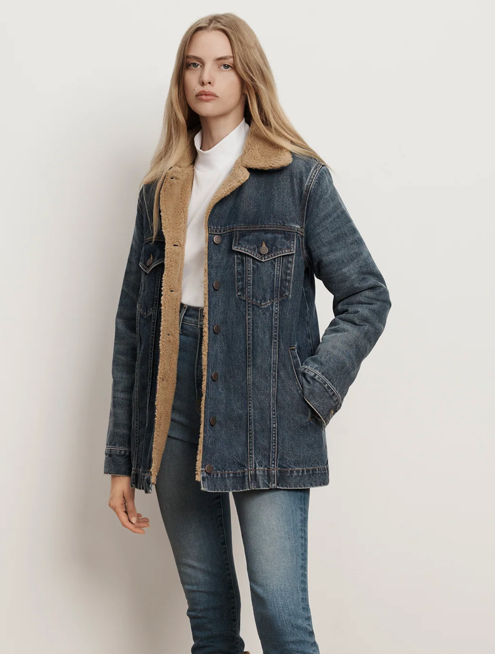 Donna Sherpa Denim Jacket