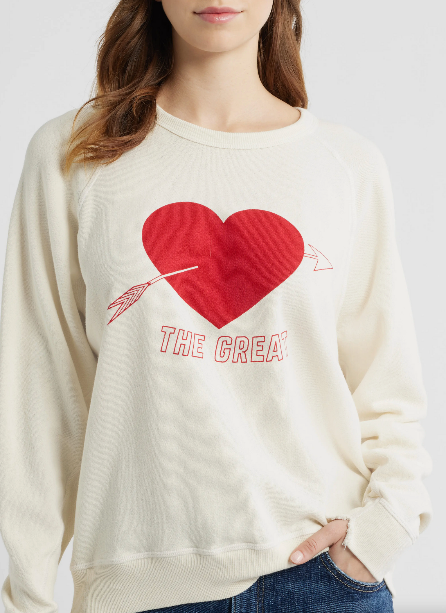 The College Sweatshirt with Heart Graphic