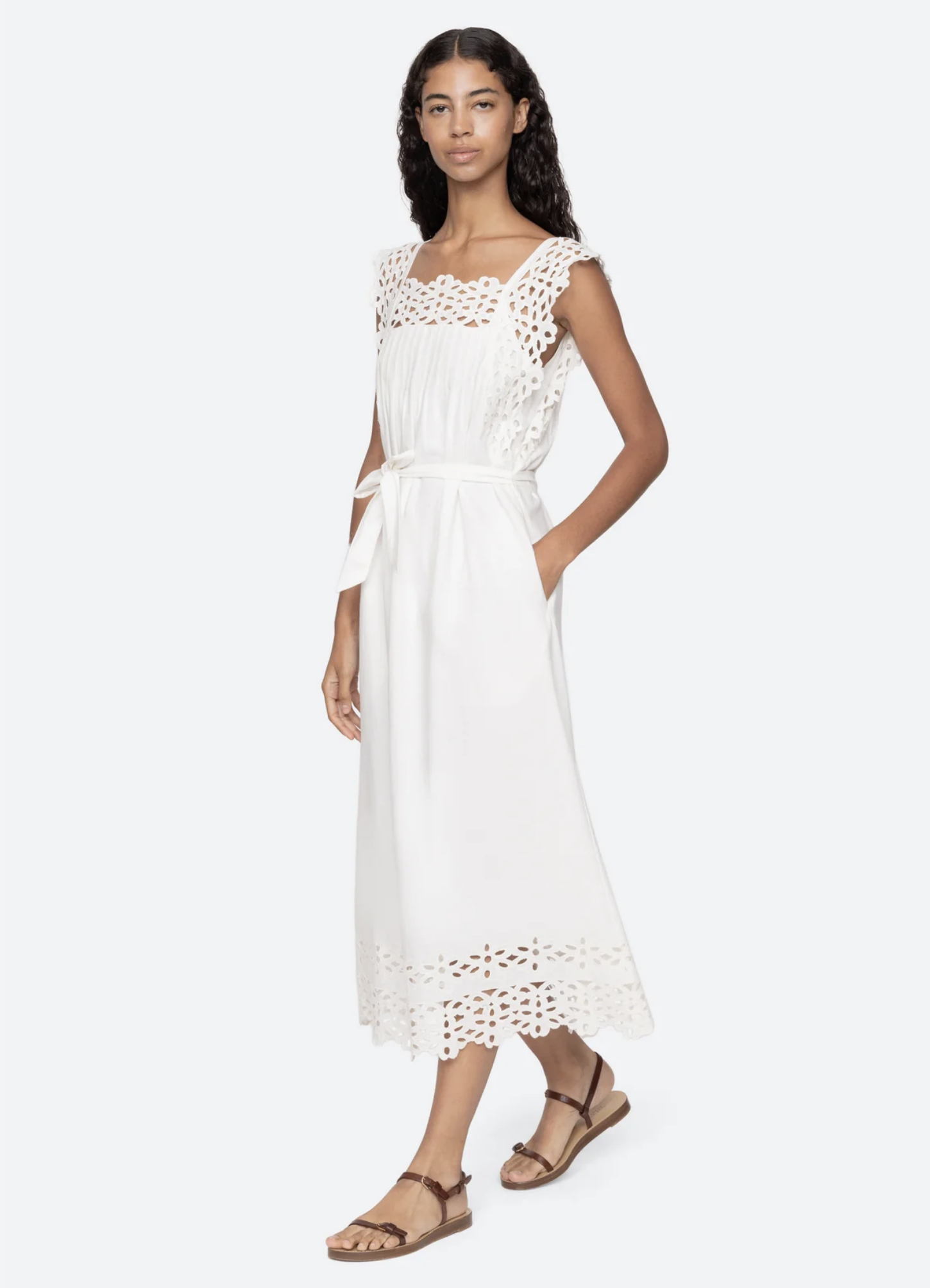 Leila Eyelet Midi Dress