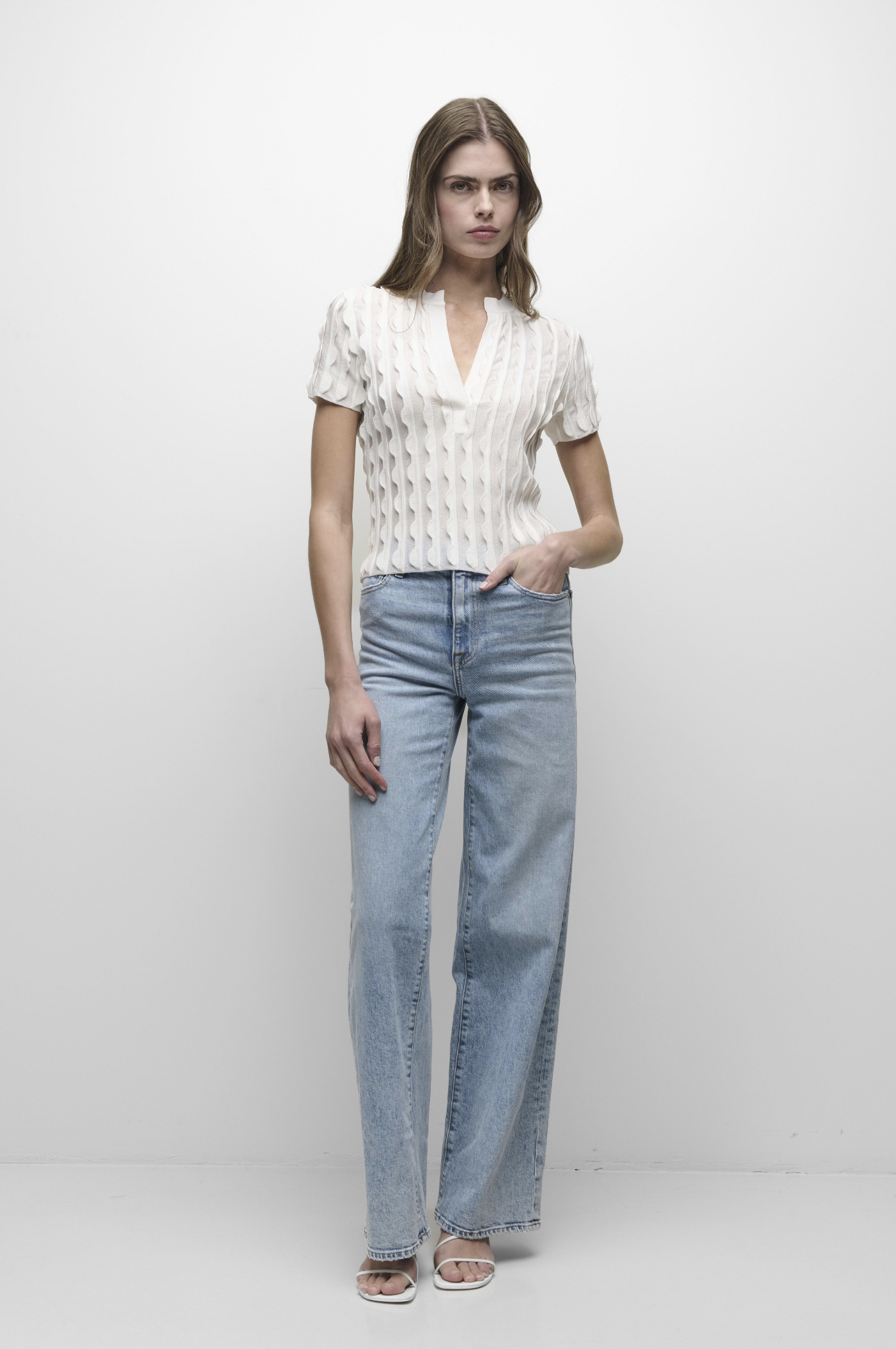 Mallorie Scalloped Knit Polo