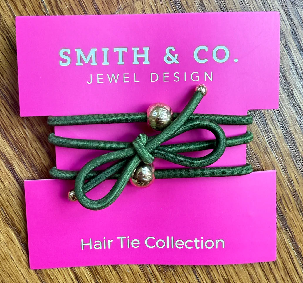 Ribbons & Bows Hair Tie Set - Green