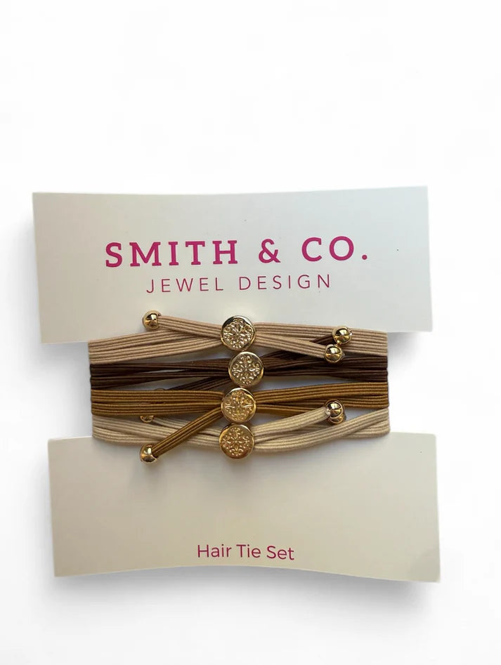 Skinny Hair Tie Set - Caramel Latte