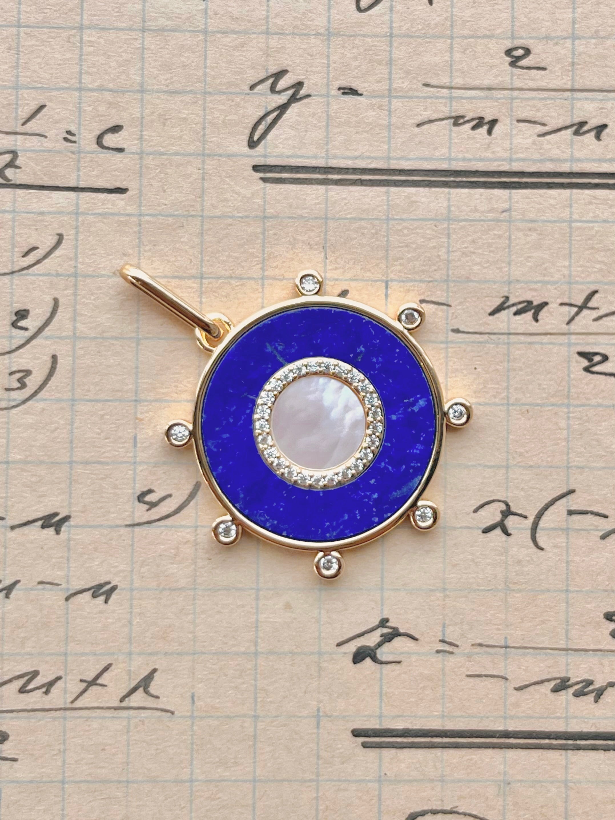 Soleil Lapis and Mother Of Pearl Charm