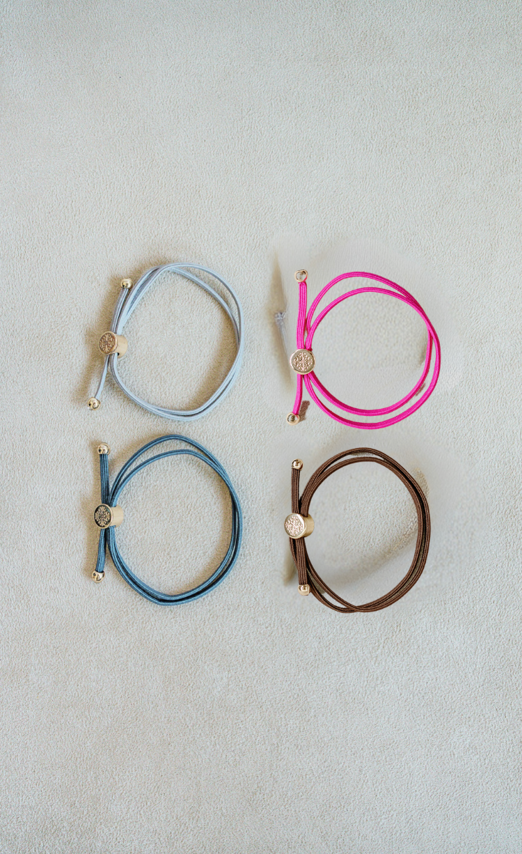 Skinny Hair Tie Set - Peacock