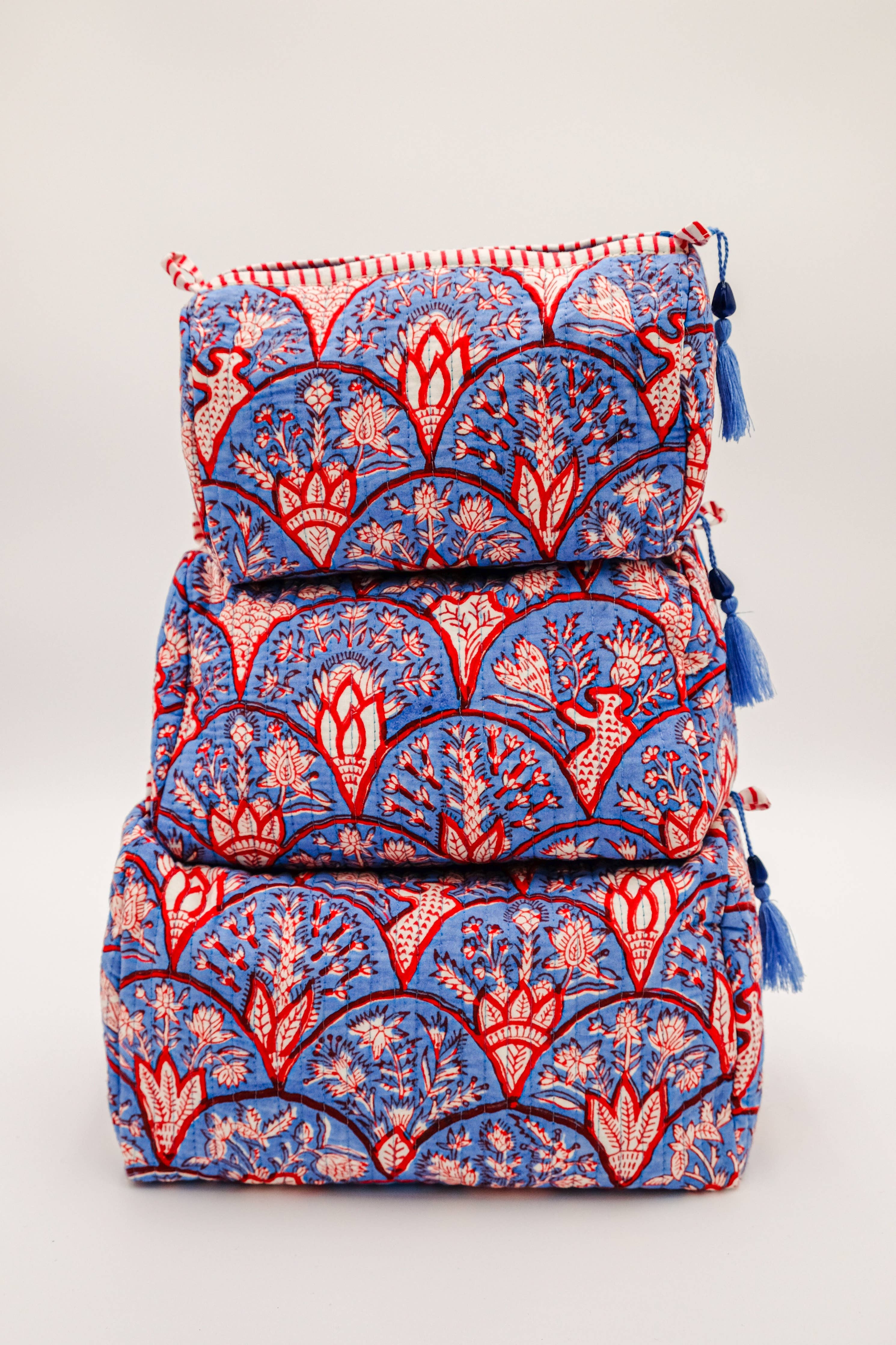 (Available 12/1) Blue Arch Toiletry Bag: Small