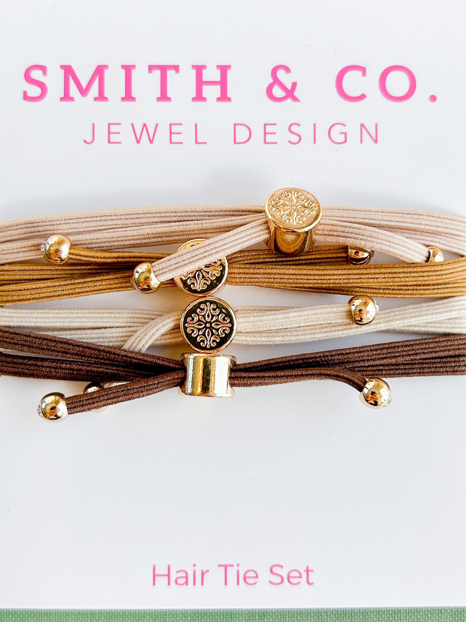 Skinny Hair Tie Set - Caramel Latte