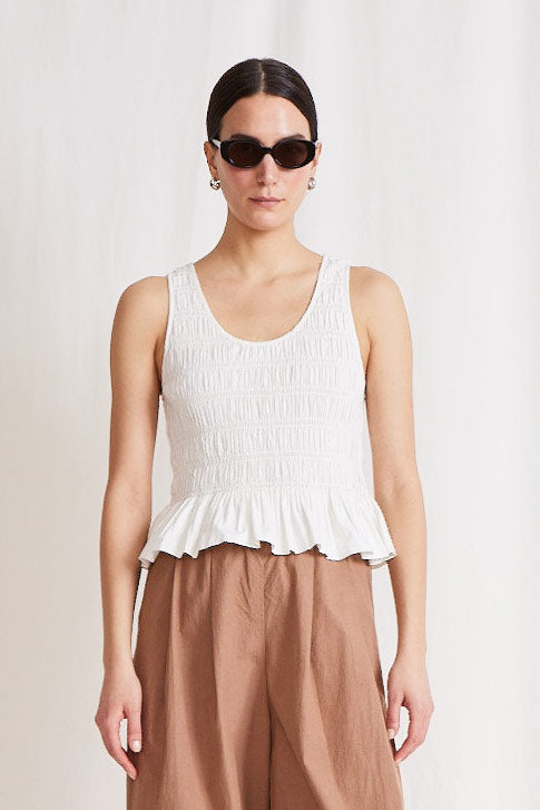 Smocked Ruffle Tank